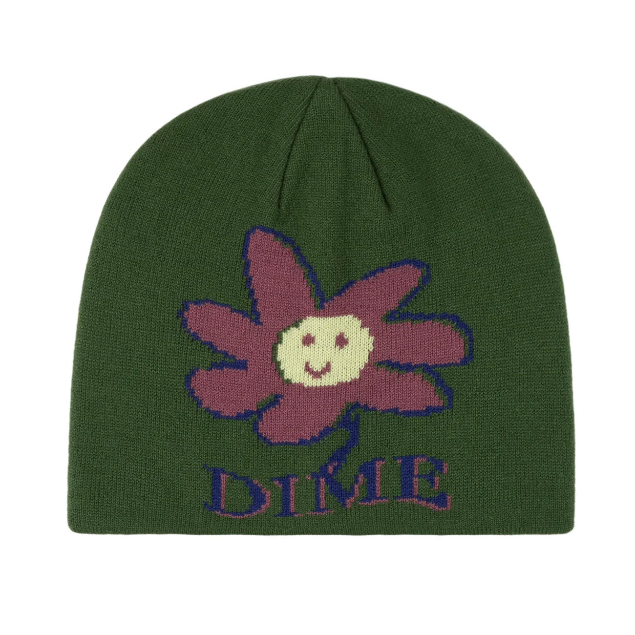 Dime Cute Flower Skull Cap Beanie (Green)