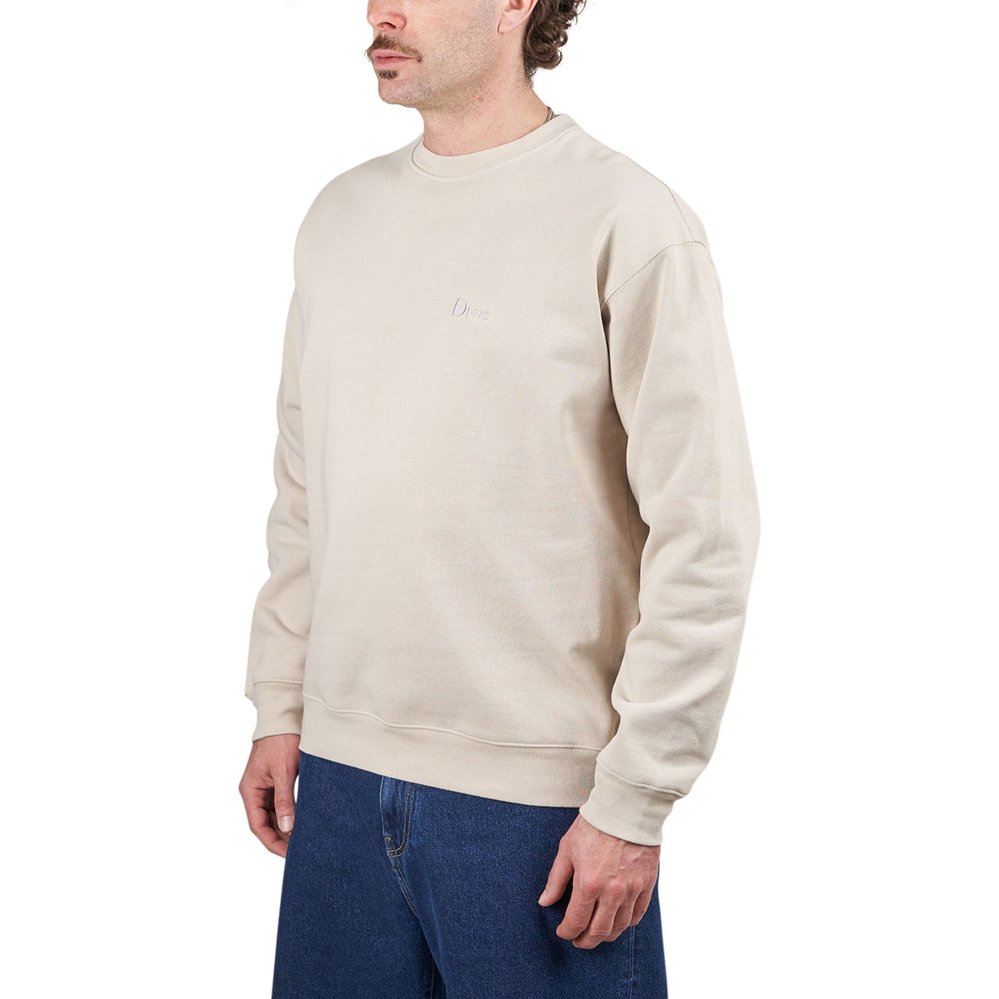 Dime Classic Small Logo Crewneck (Beige) - Allike Store