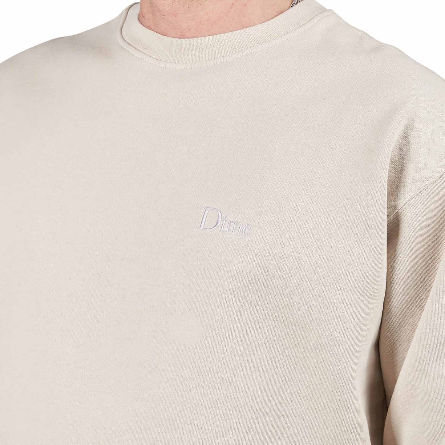 Dime Classic Small Logo Crewneck (Beige) - Allike Store