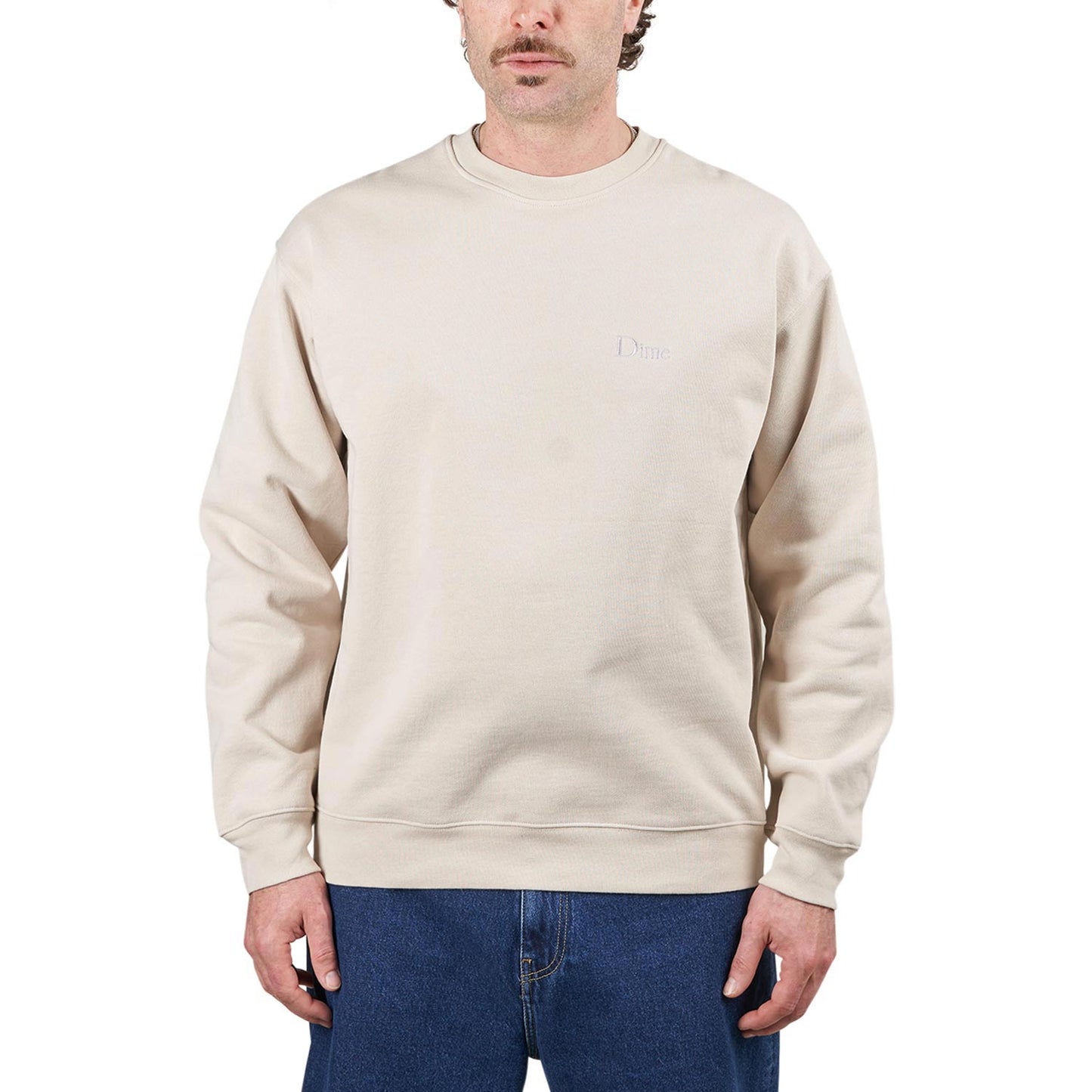 Dime Classic Small Logo Crewneck (Beige)  - Allike Store