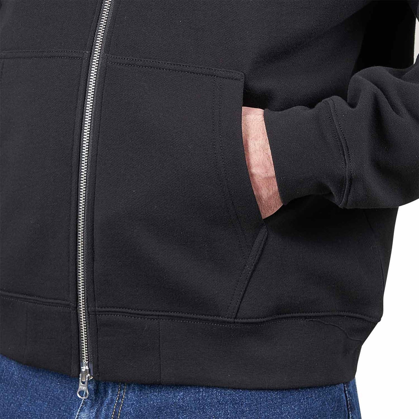Dime Cursive Small Logo Zip Hoodie (Schwarz) - Allike Store