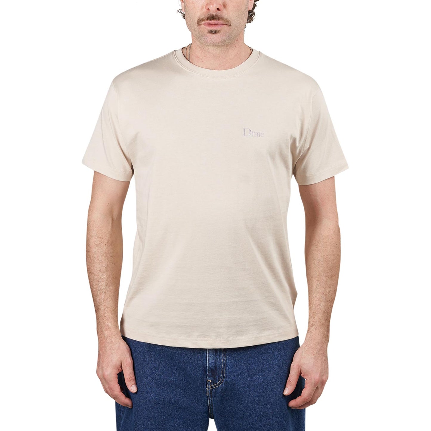 Dime Classic Small Logo T-Shirt (Beige)  - Allike Store