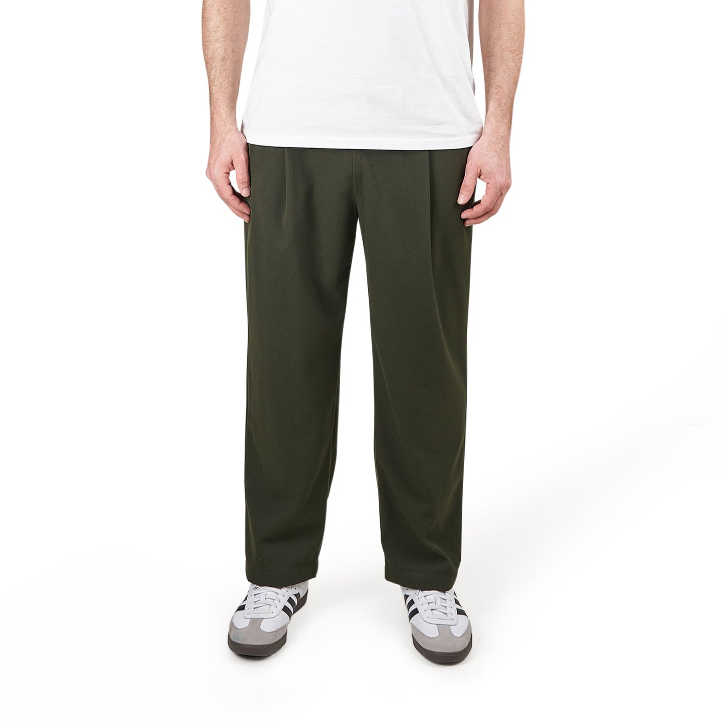 Dime Pleated Twill Pants (Grün) - Allike Store