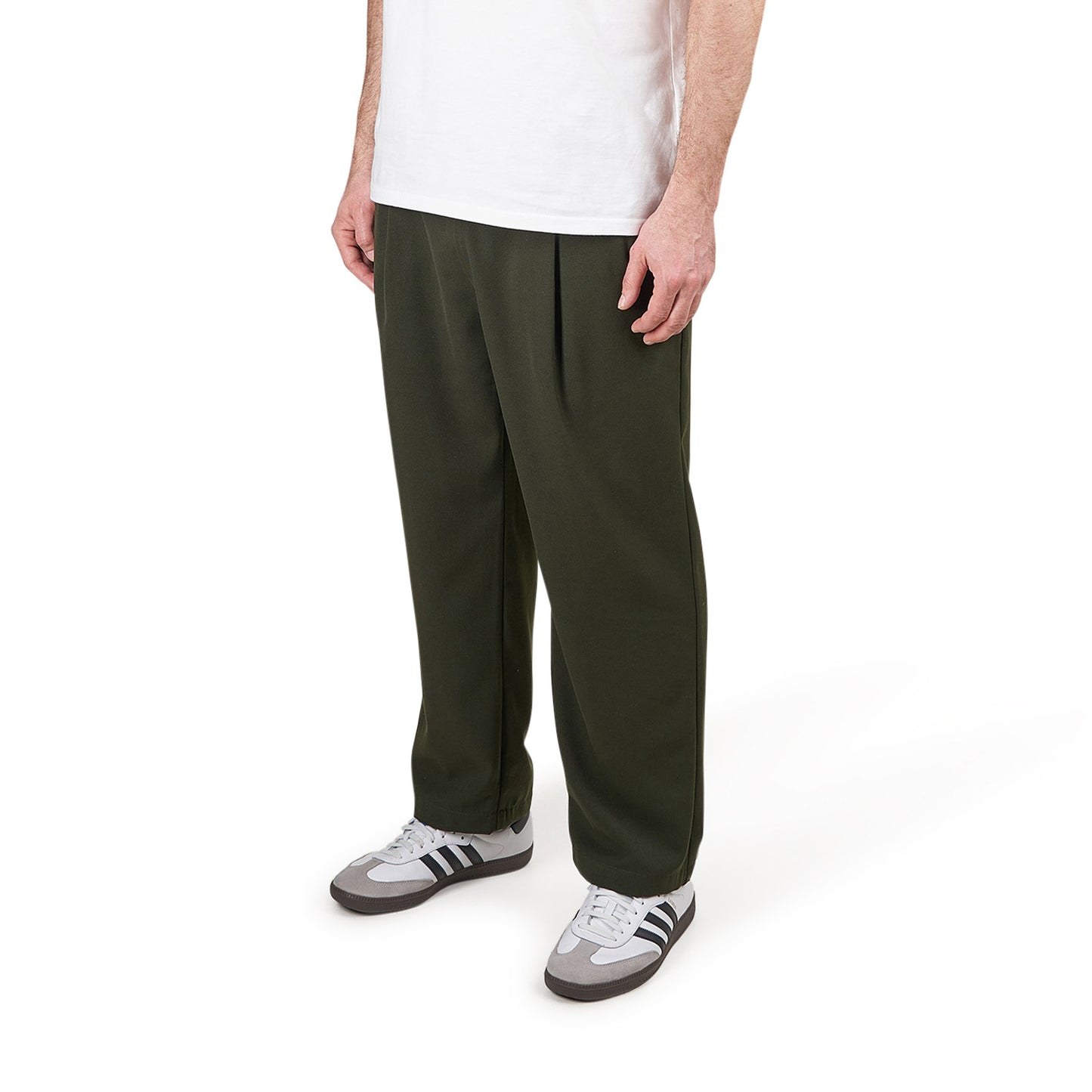 Dime Pleated Twill Pants (Grün) - Allike Store