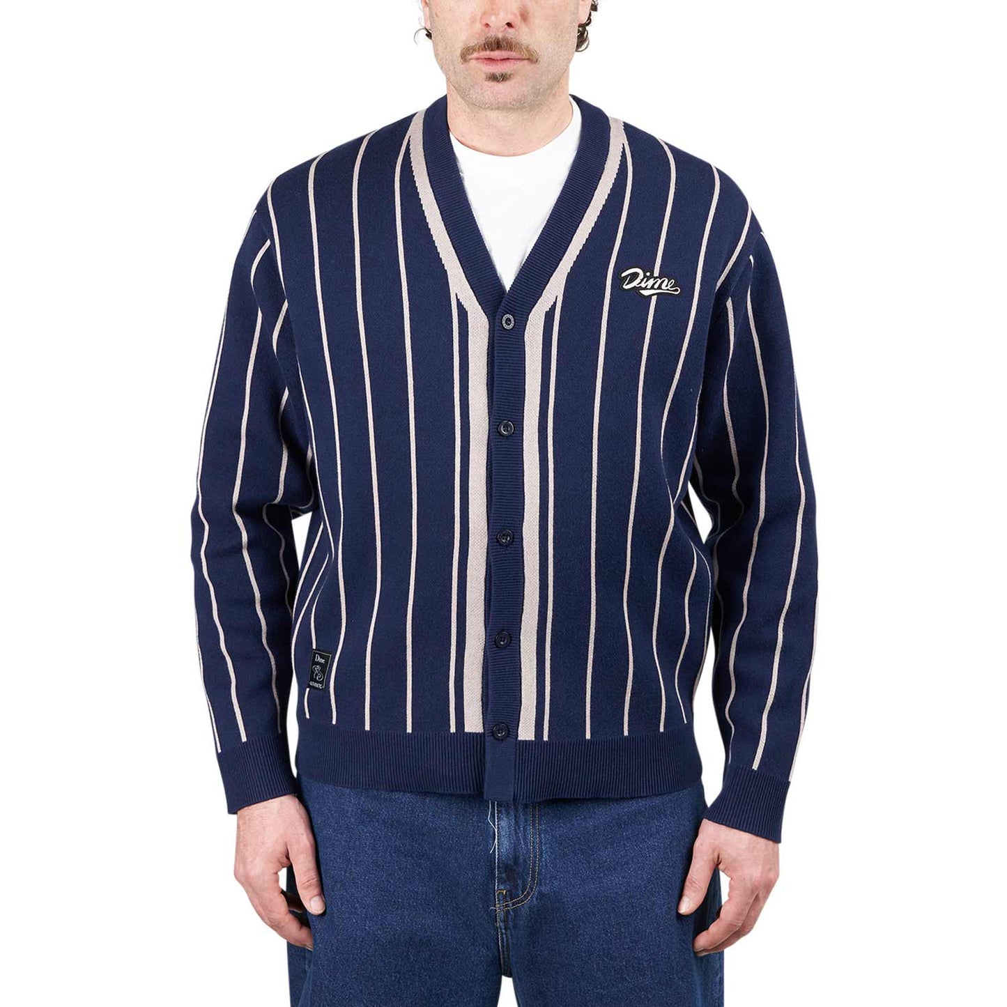 Dime Baseball Knit Cardigan (Blau) - Allike Store
