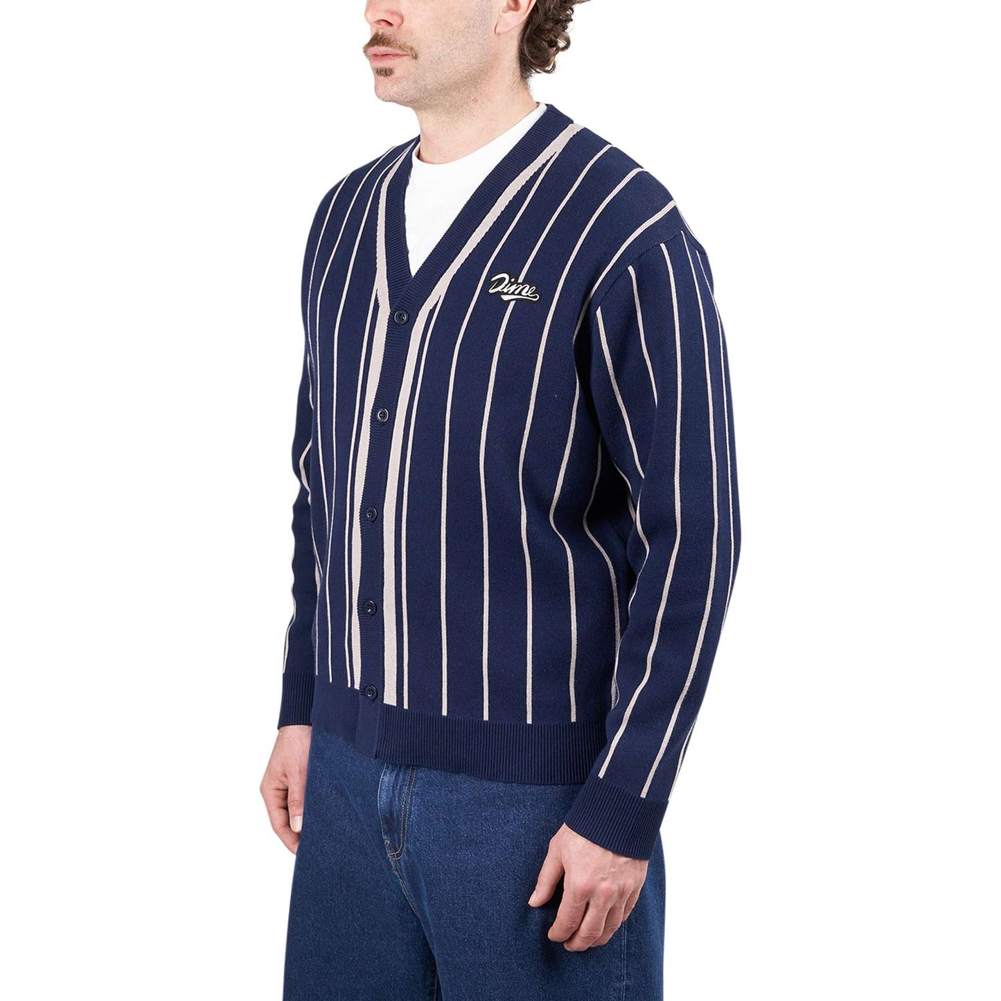 Dime Baseball Knit Cardigan (Blau) - Allike Store