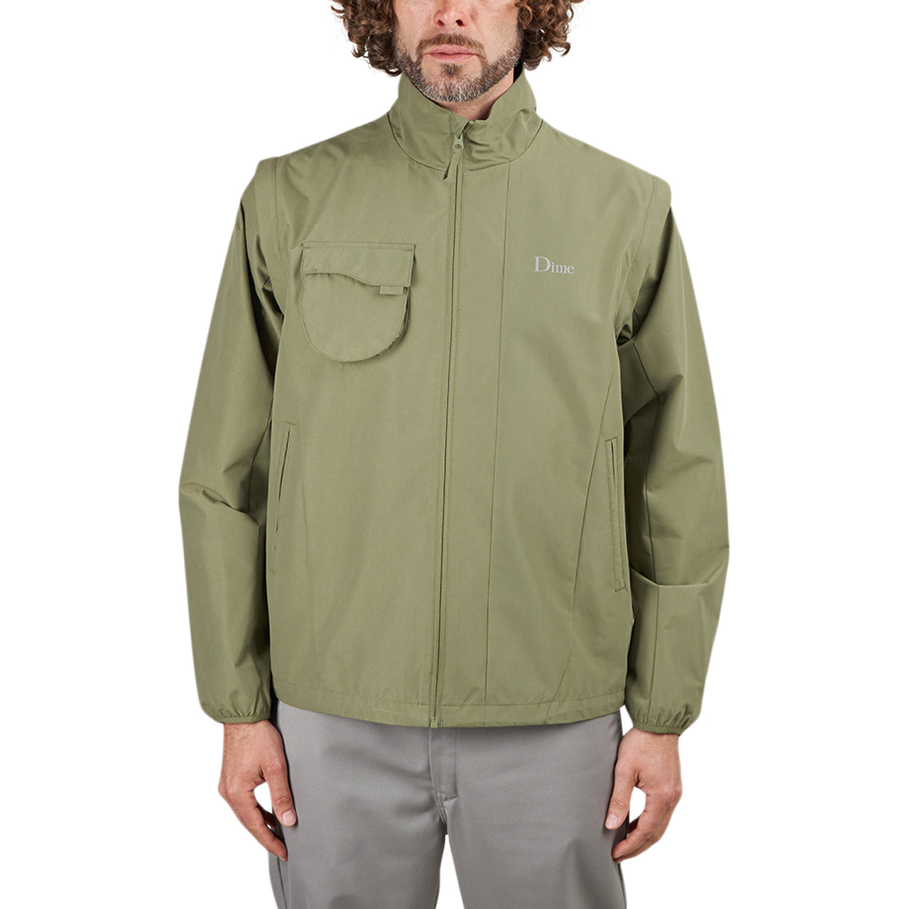 Dime Hiking Zip-Off Sleeves Jacket (Olive)