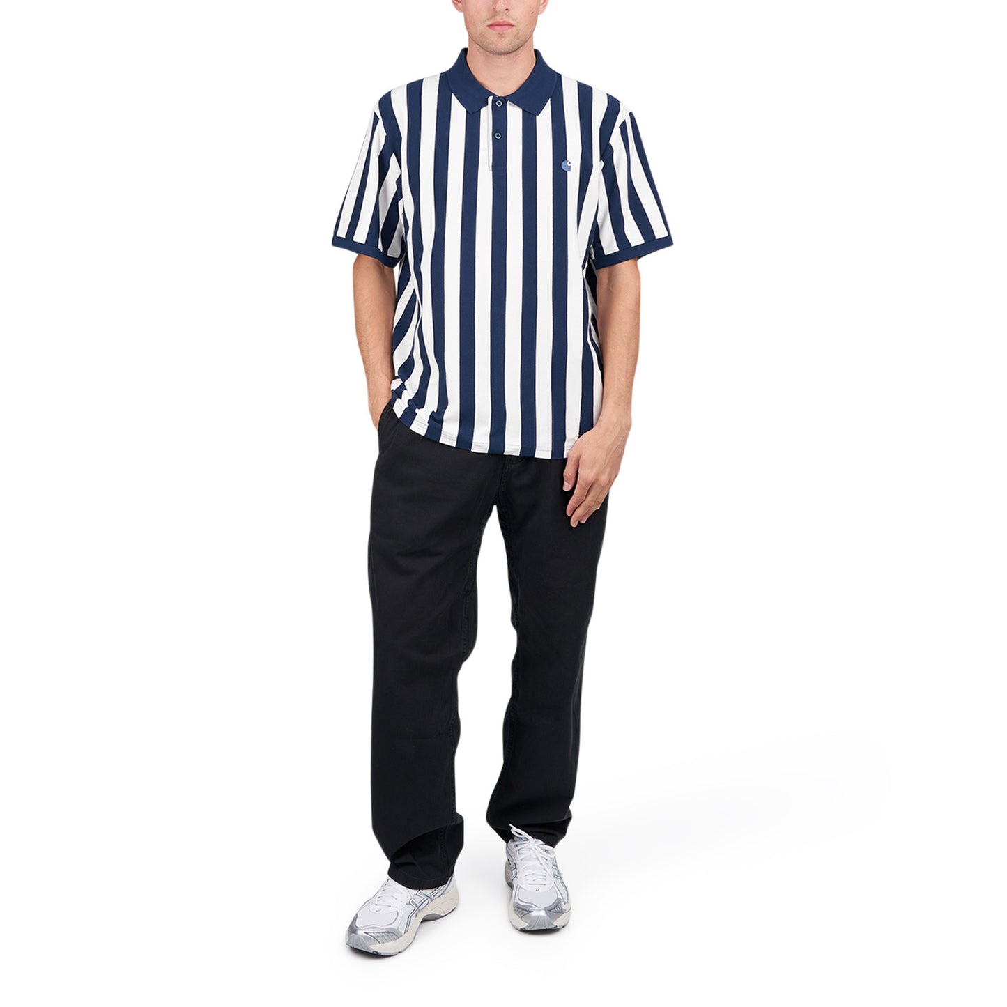 Carhartt WIP S/S Boynton Polo (Blau / Weiss) - Allike Store