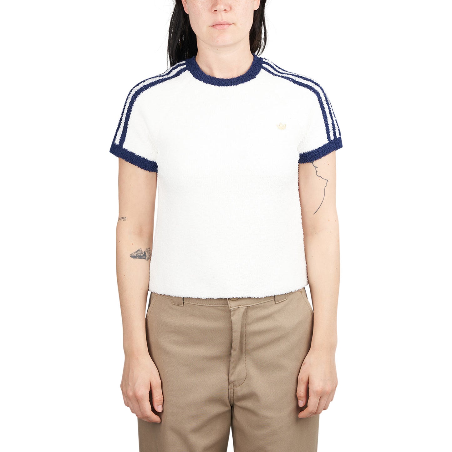 adidas Knit T-Shirt (Weiß / Blau) - Allike Store