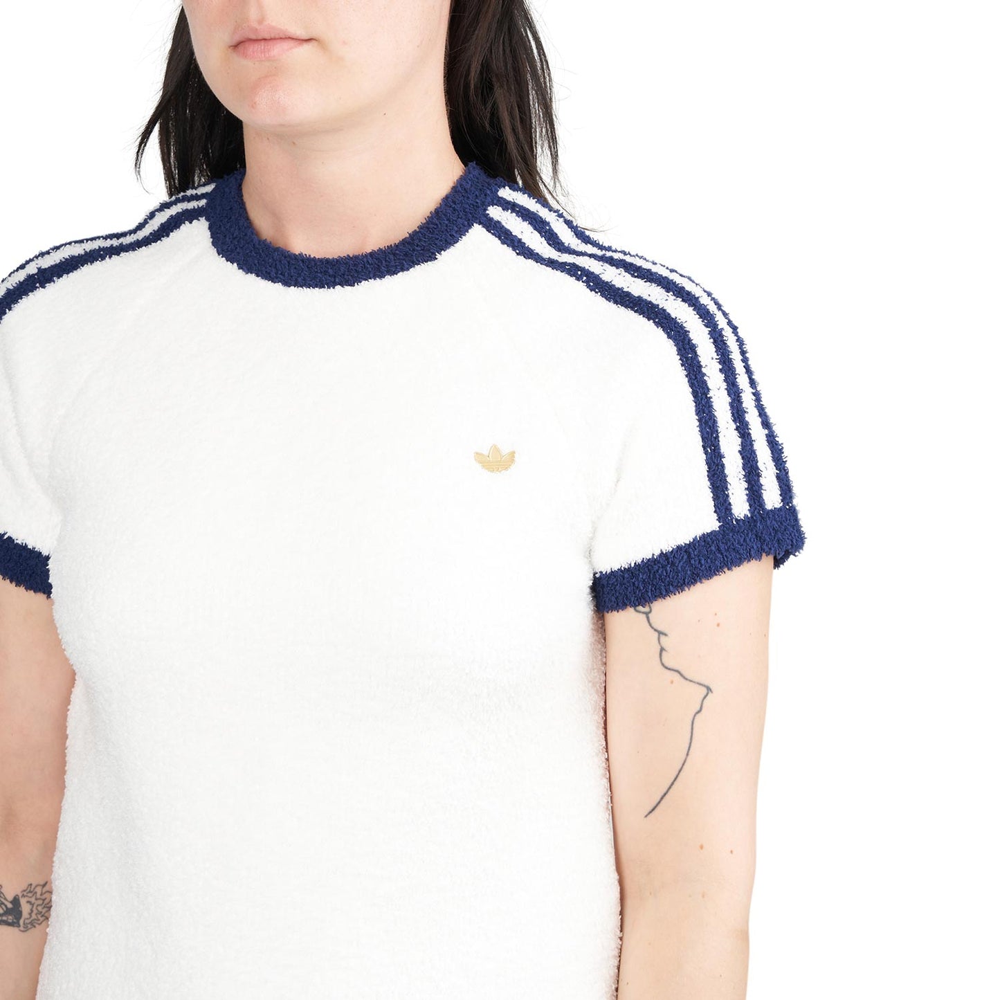 adidas Knit T-Shirt (Weiß / Blau) - Allike Store