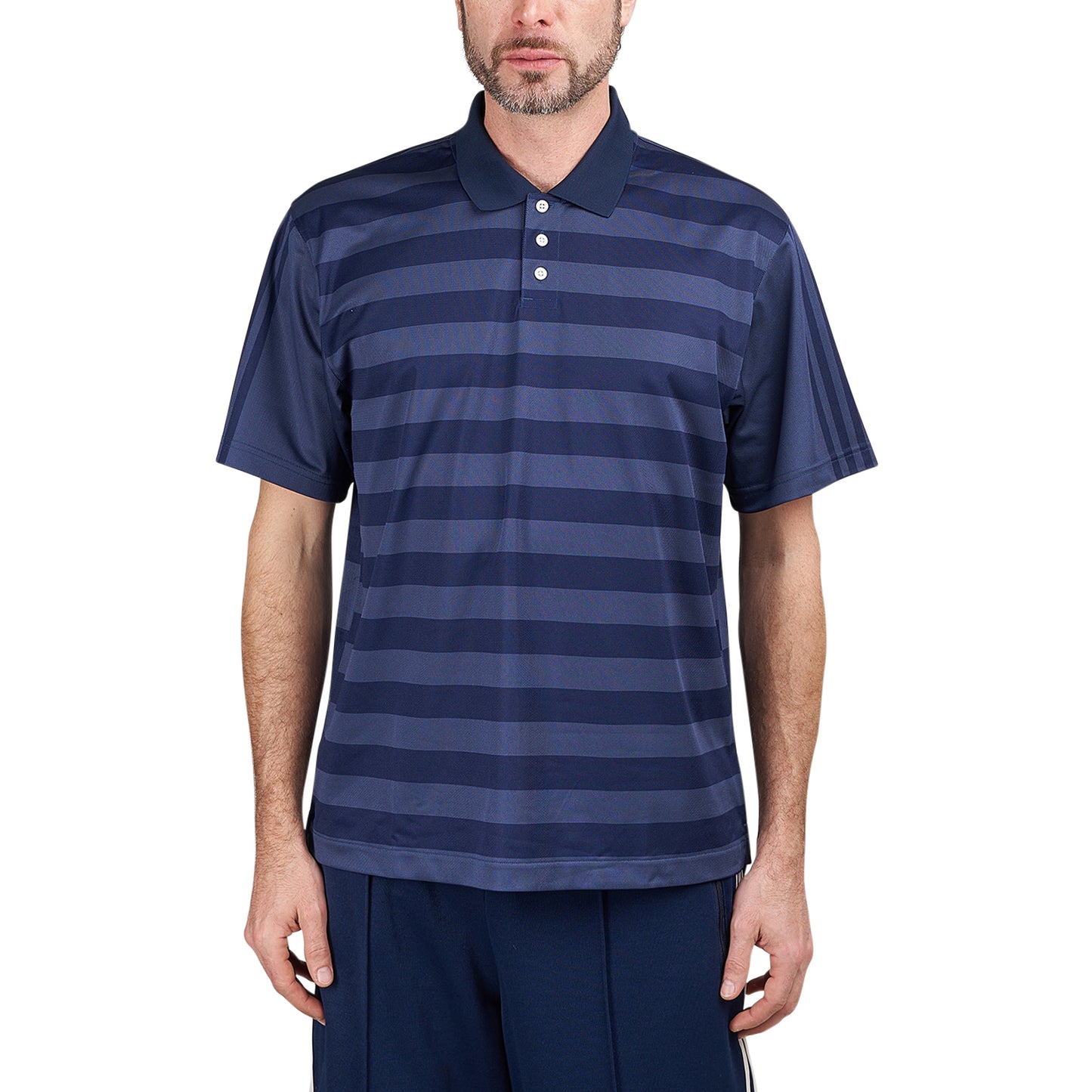 adidas x Pop Trading Company Polo Shirt (Navy / Weiß) - Allike Store