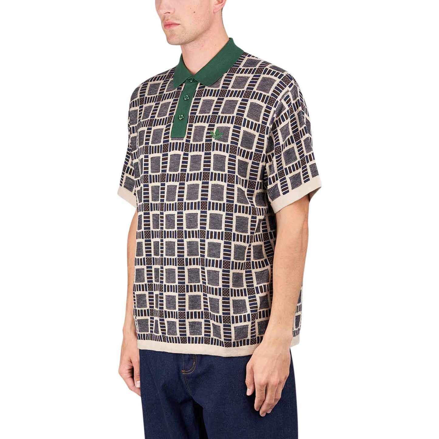 adidas x Brain Dead Polo (Beige / Grün) - Allike Store