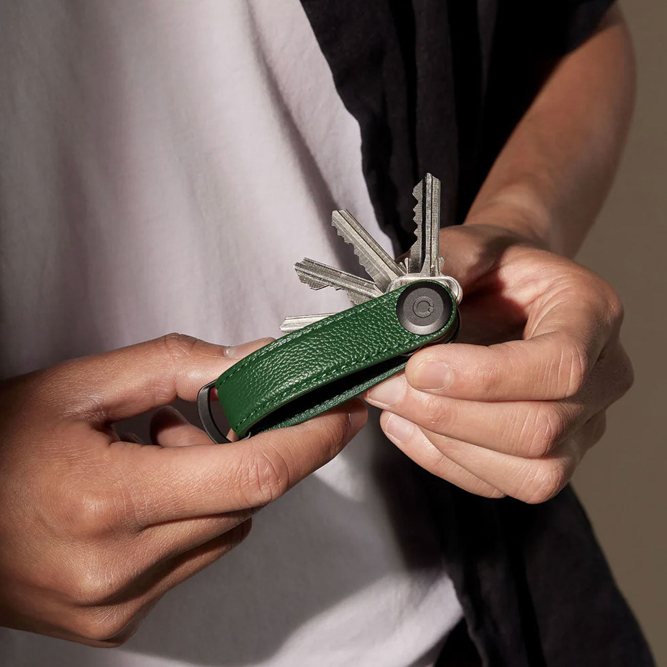 Orbitkey Key Organiser Pebbled-Leather (Grün) - Allike Store