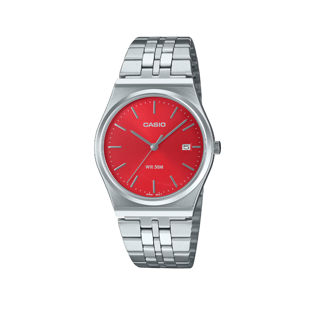 Casio MTP-B145D-4A2VEF (Silber / Rot) - Allike Store