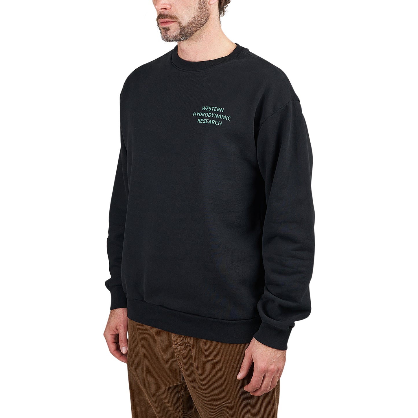 Western Hydrodynamic Research Worker Fleece Crew (Schwarz)  - Allike Store