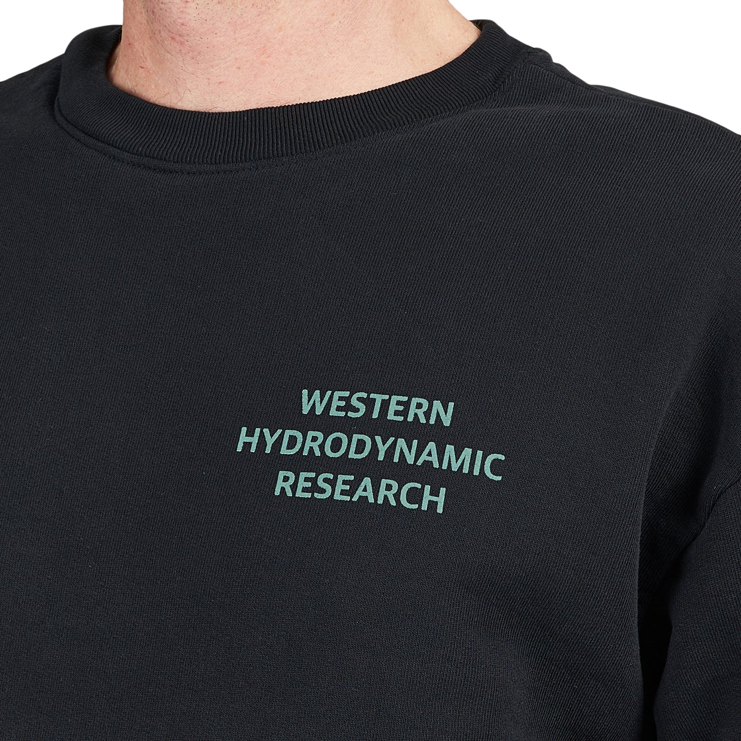 Western Hydrodynamic Research Worker Fleece Crew (Schwarz)  - Allike Store