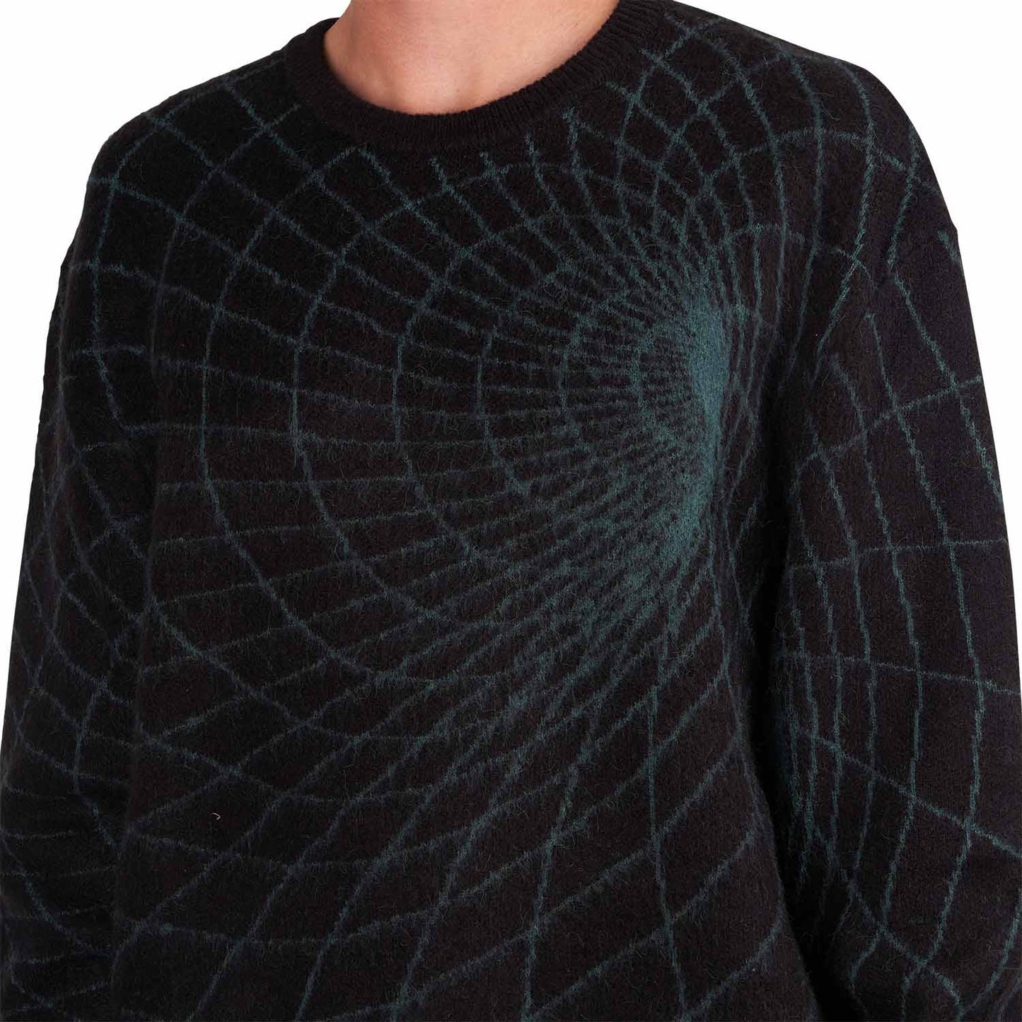 metalwood Wormhole Shaggy Sweater (Schwarz / Grün) - Allike Store