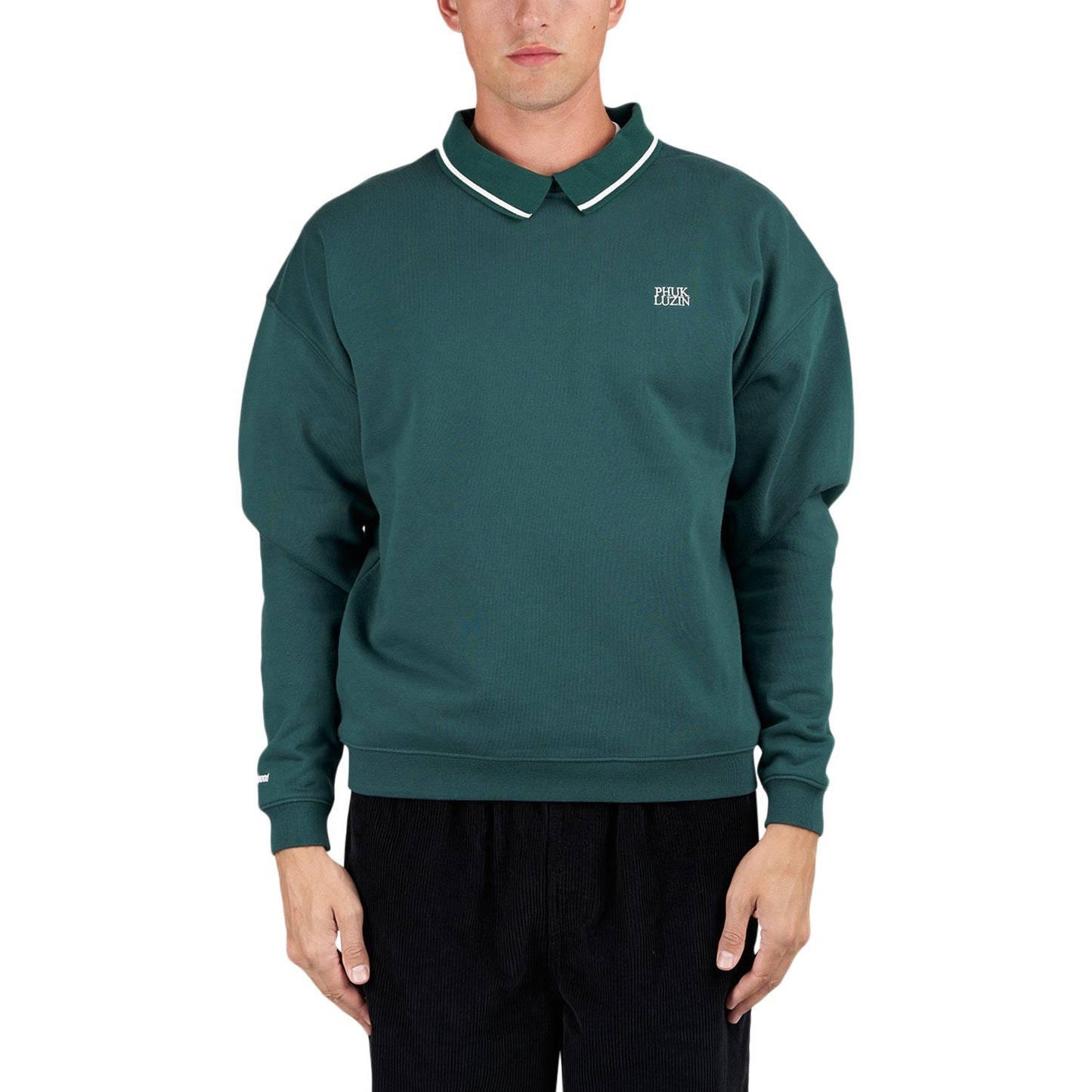 Metalwood Phuk Luzin Collared Sweatshirt (Grün) - Allike Store