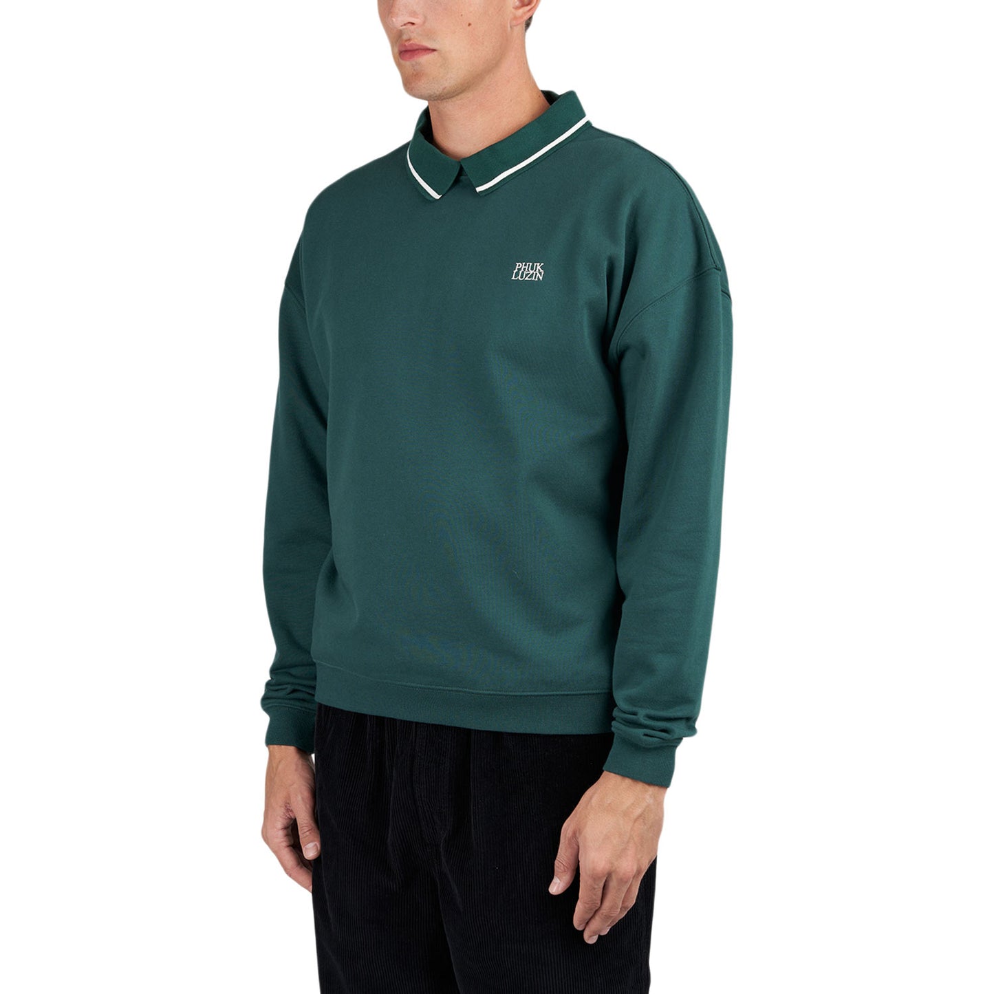 Metalwood Phuk Luzin Collared Sweatshirt (Grün) - Allike Store