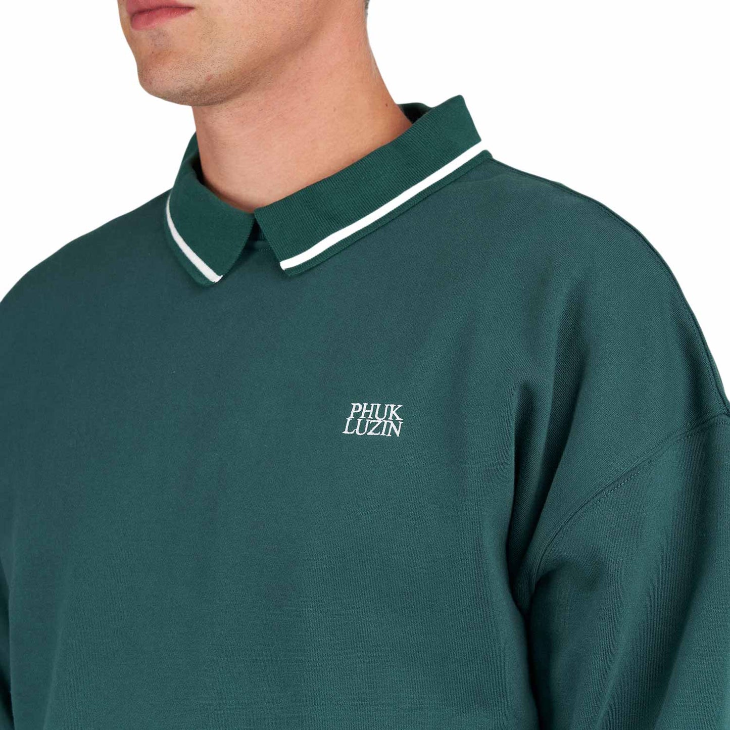 Metalwood Phuk Luzin Collared Sweatshirt (Grün) - Allike Store