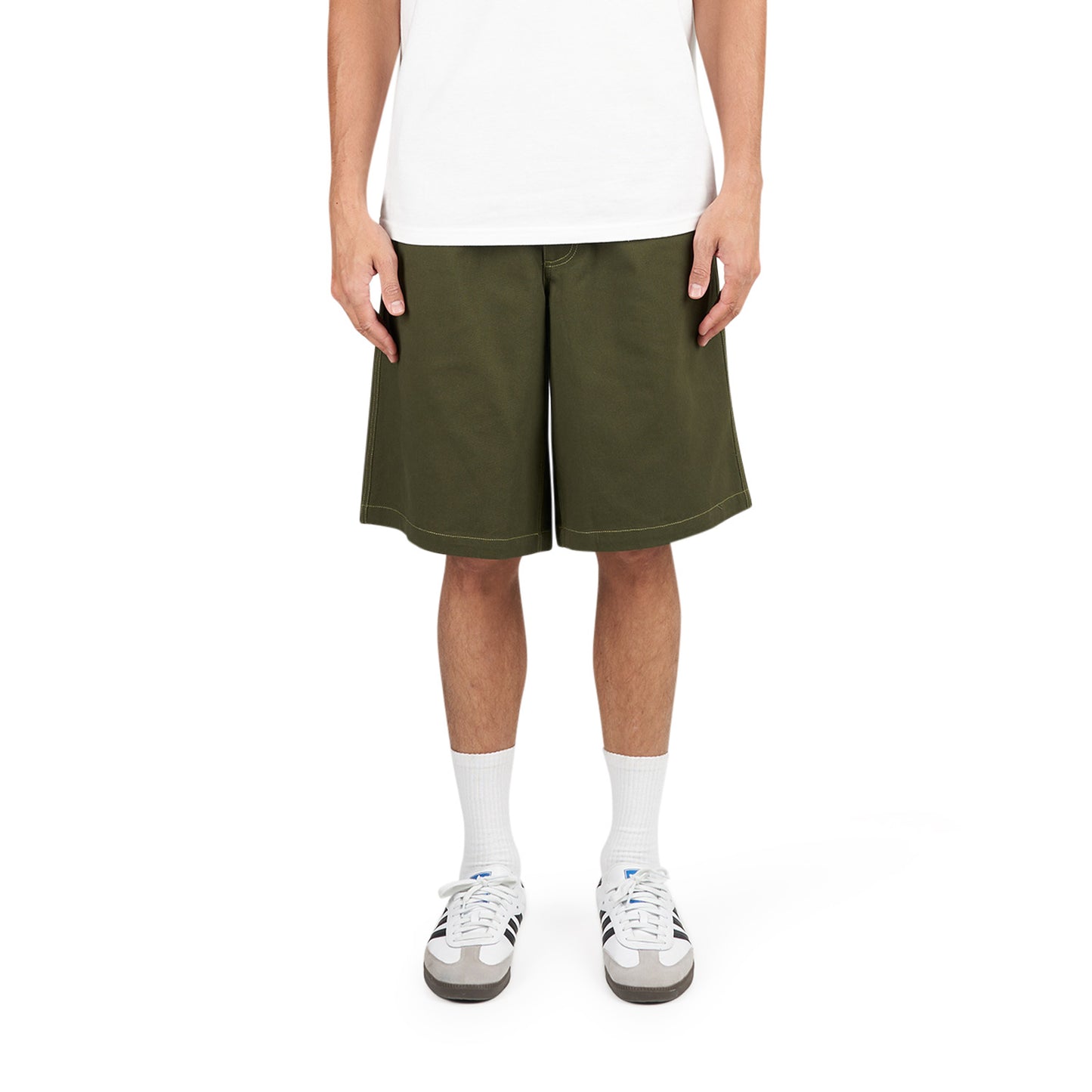 Metalwood Contrast Stitch Elastic Waist Short (Grün) - Allike Store