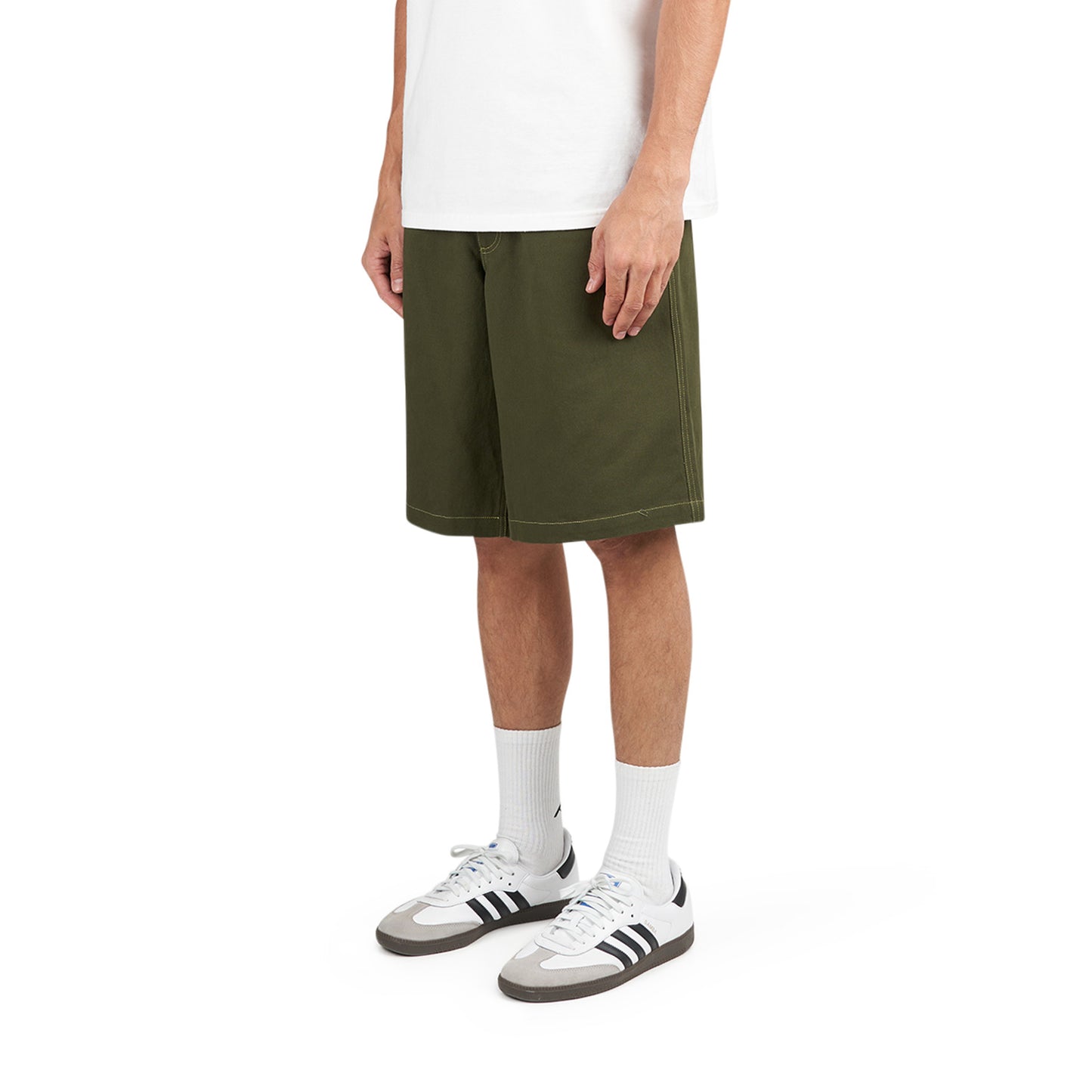 Metalwood Contrast Stitch Elastic Waist Short (Grün) - Allike Store