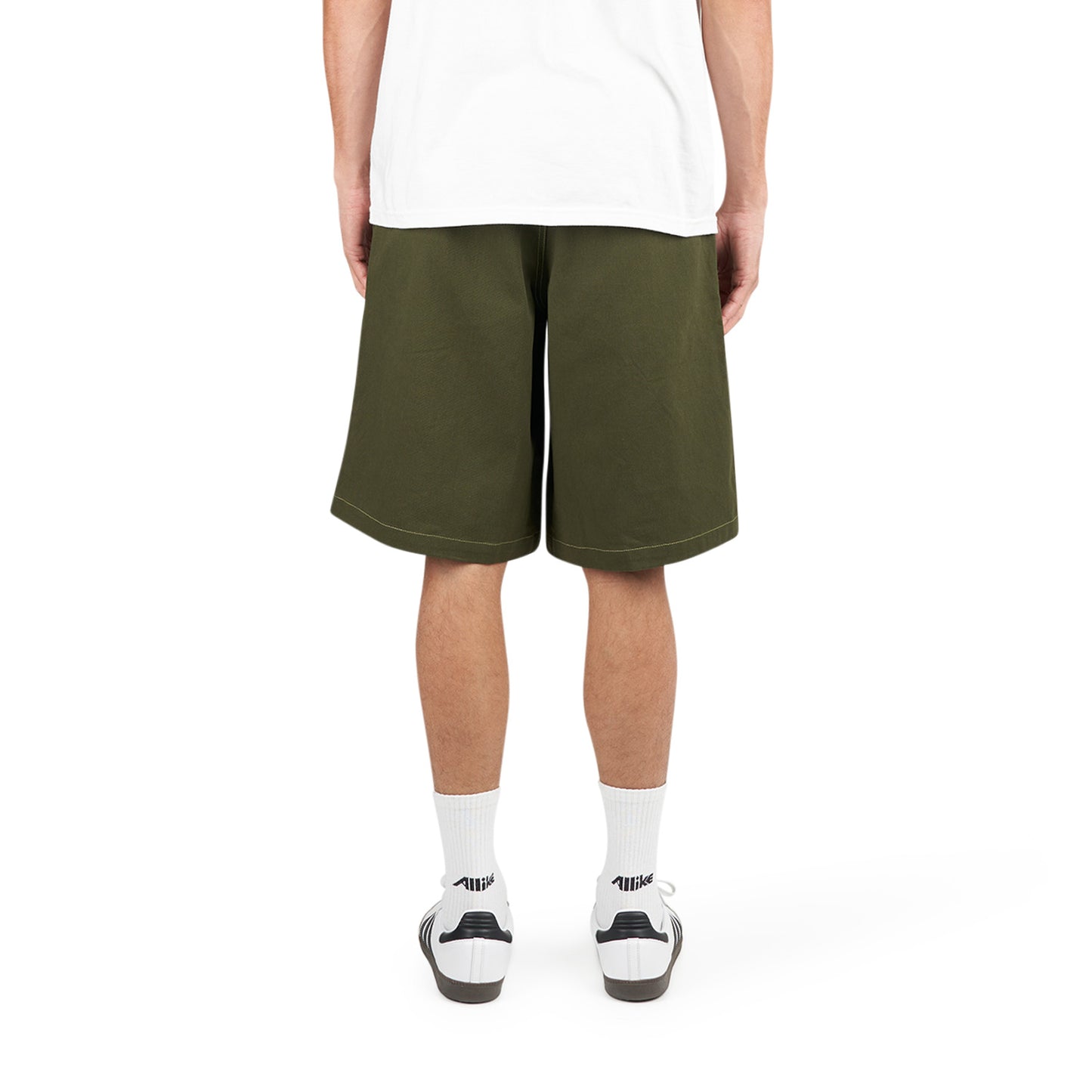 Metalwood Contrast Stitch Elastic Waist Short (Grün) - Allike Store