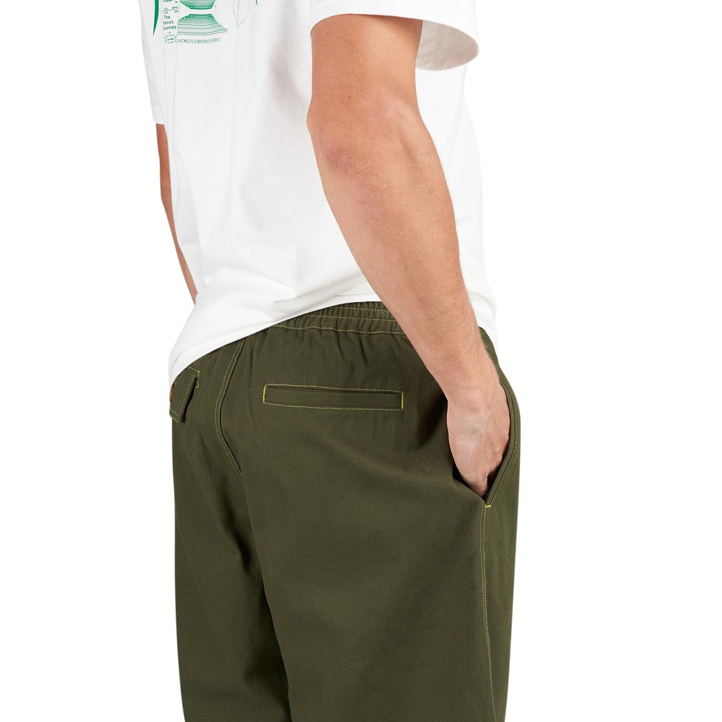 Metalwood Contrast Stitch Elastic Waist Short (Grün) - Allike Store