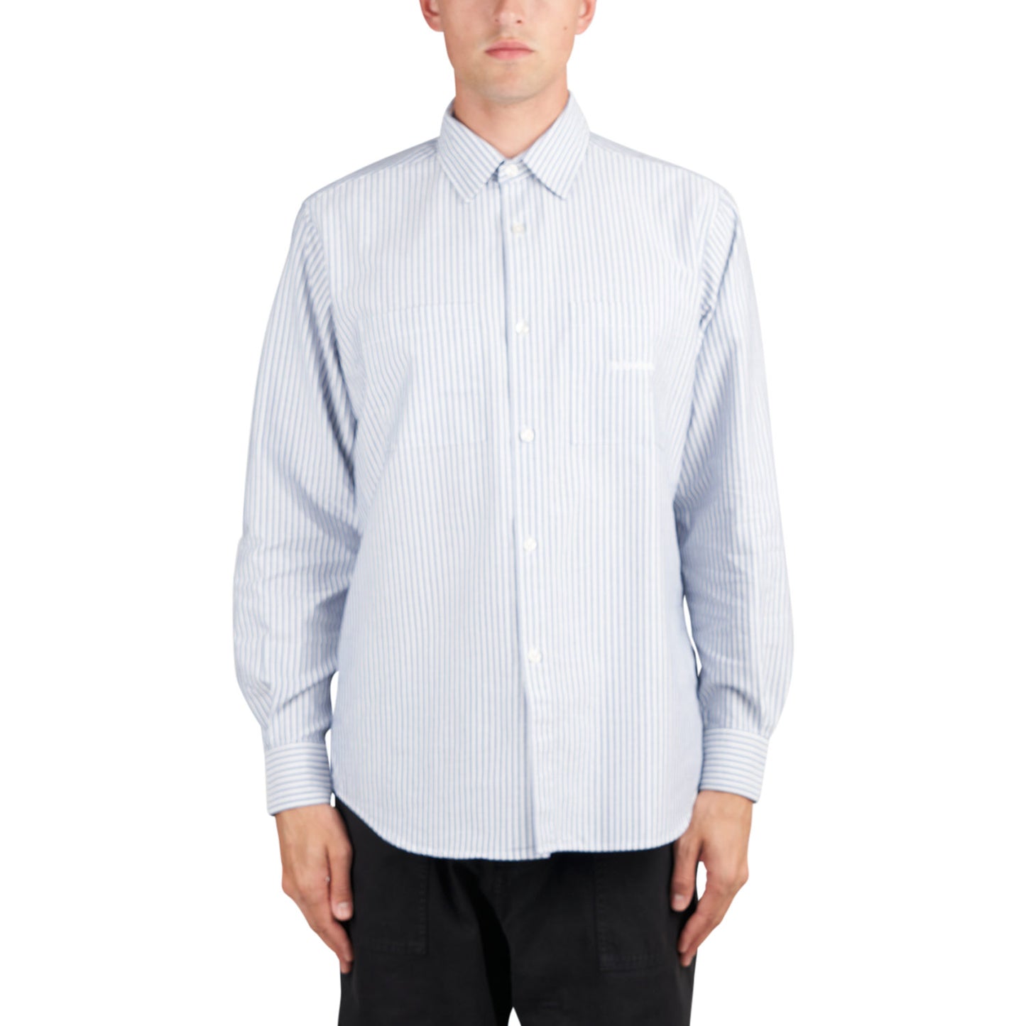 No Problemo Oxford Stripe LS Shirt (Weiß) - Allike Store