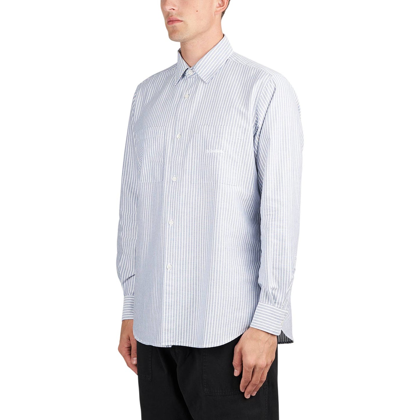 No Problemo Oxford Stripe LS Shirt (Weiß) - Allike Store