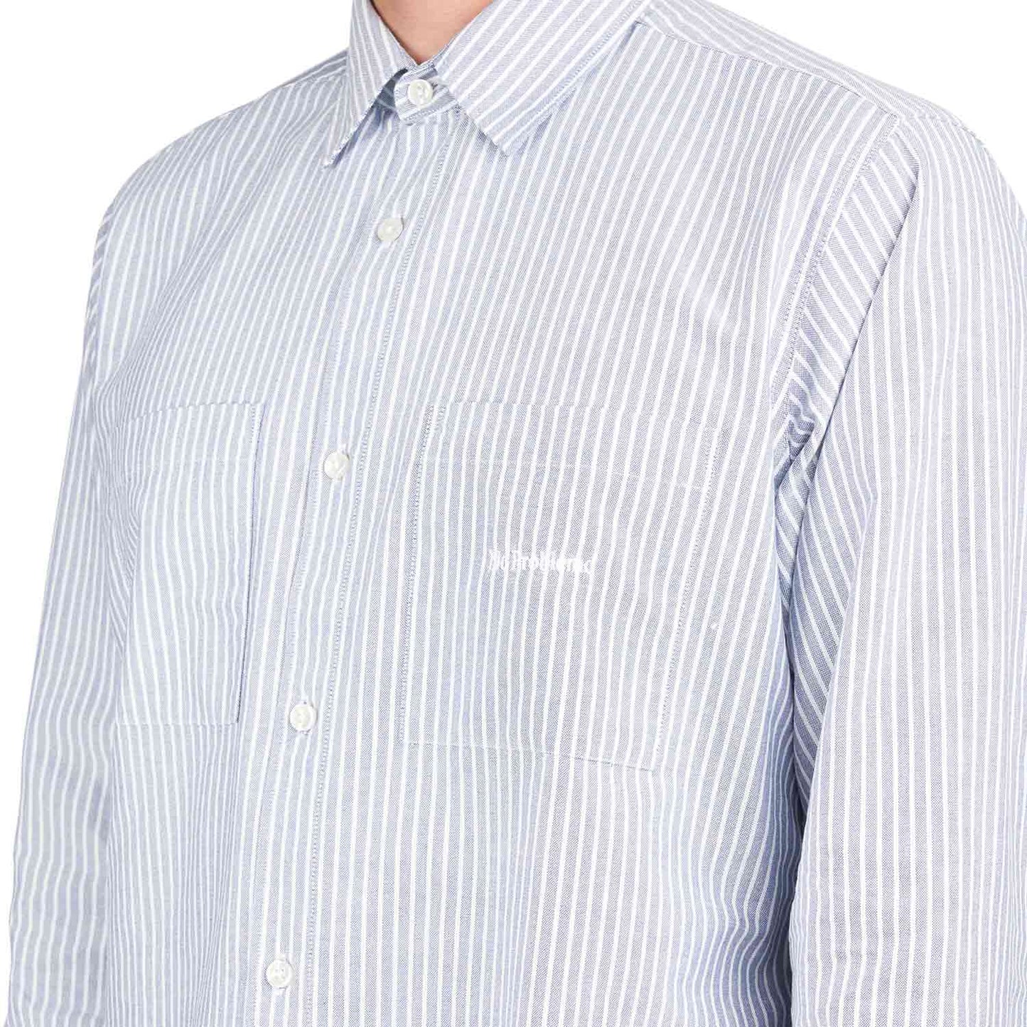 No Problemo Oxford Stripe LS Shirt (Weiß) - Allike Store