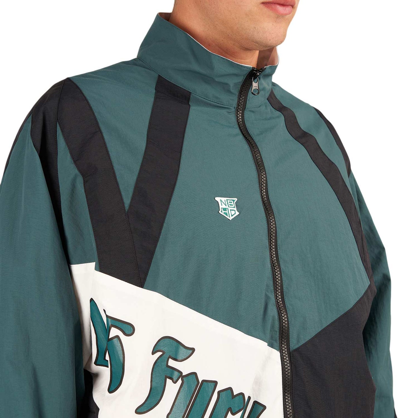 Neighborhood Track Jacket Mod (Grün / Schwarz / Weiss) - Allike Store