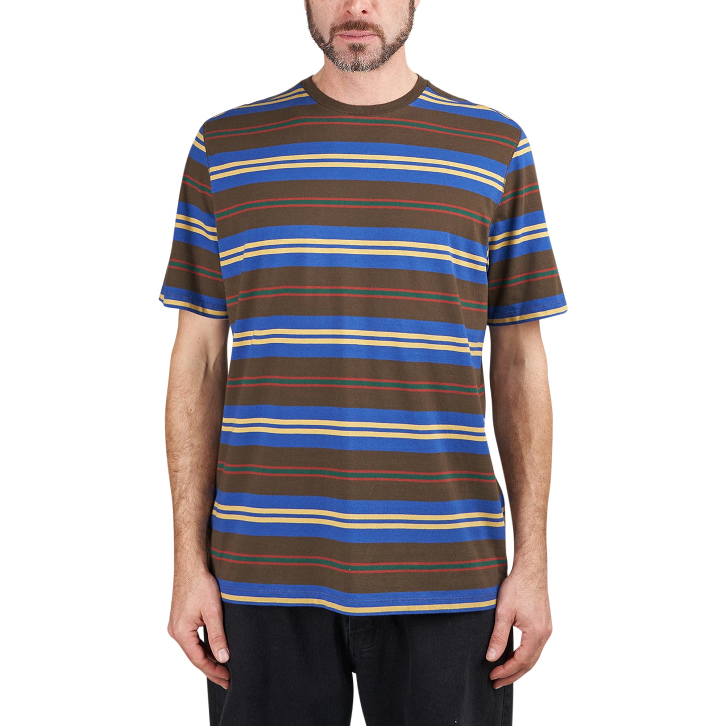 Pop Trading Company Striped Logo T-Shirt (Multi)  - Allike Store