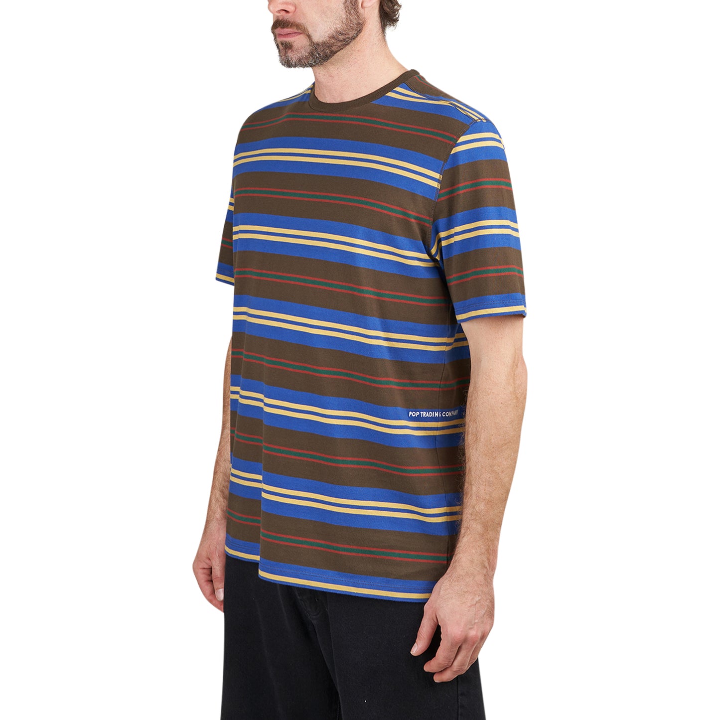 Pop Trading Company Striped Logo T-Shirt (Multi) - Allike Store