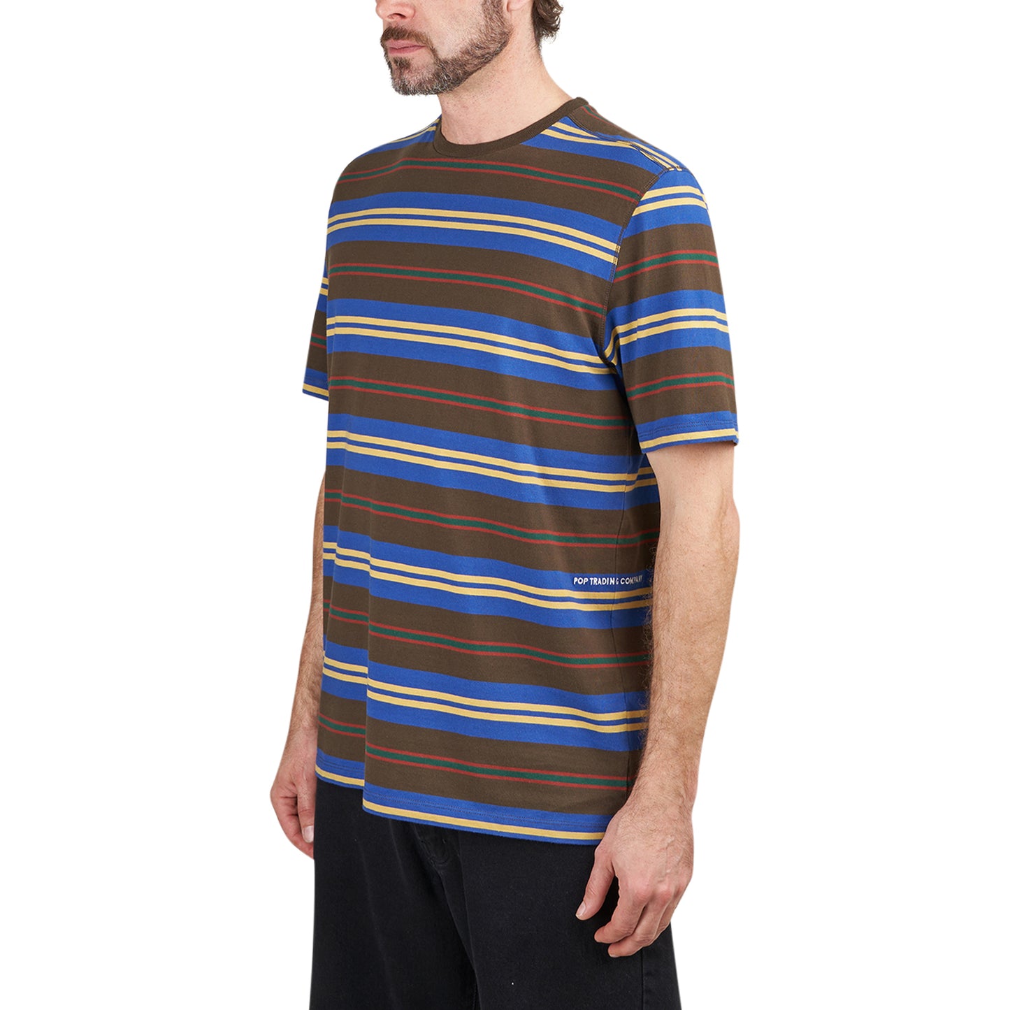 Pop Trading Company Striped Logo T-Shirt (Multi)  - Allike Store