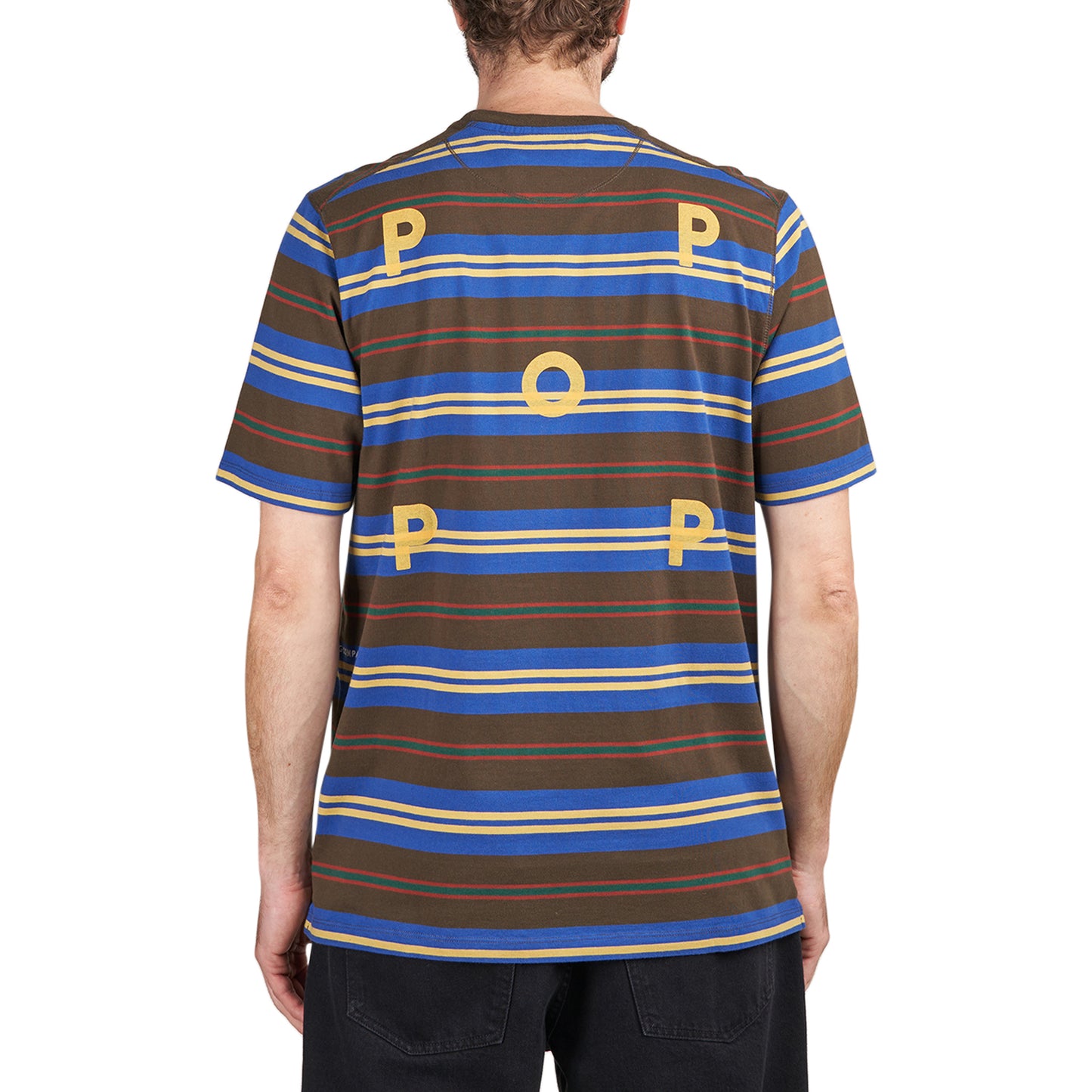 Pop Trading Company Striped Logo T-Shirt (Multi)  - Allike Store