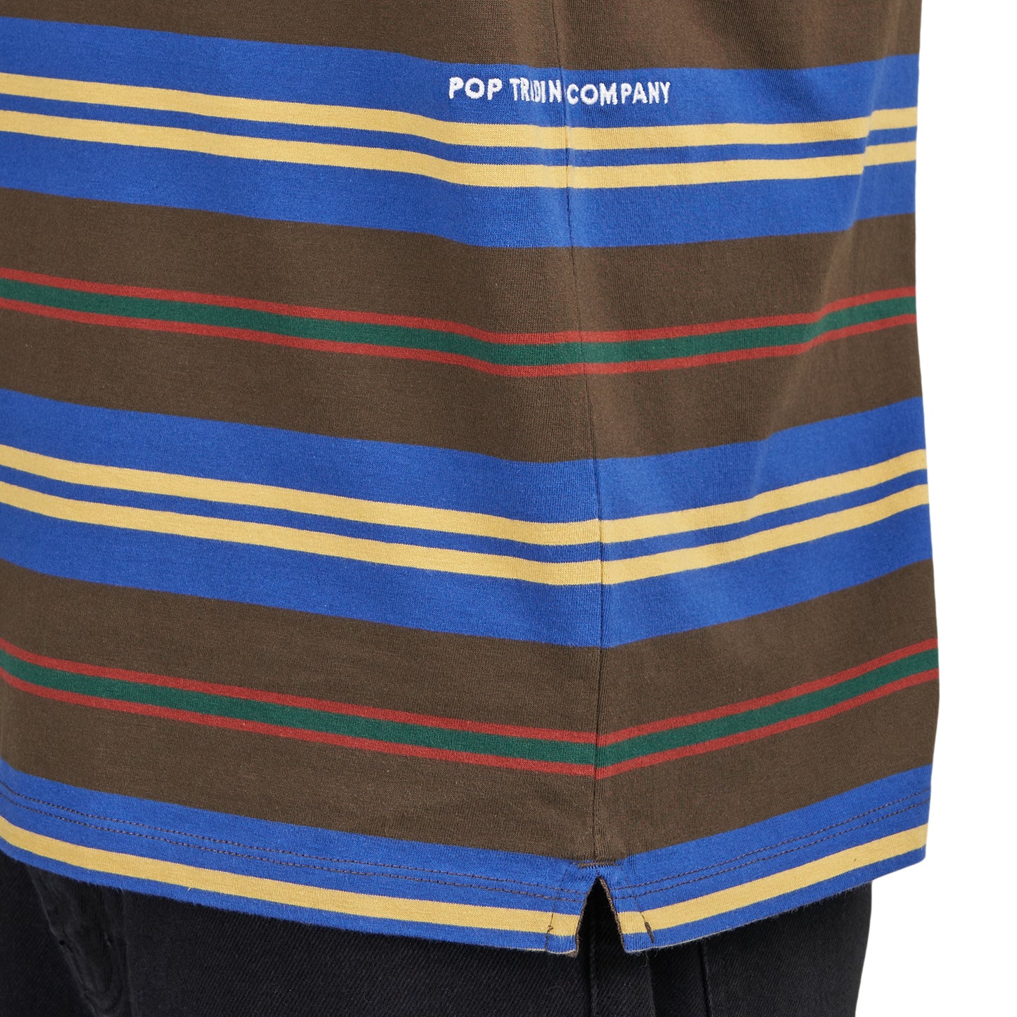 Pop Trading Company Striped Logo T-Shirt (Multi) - Allike Store