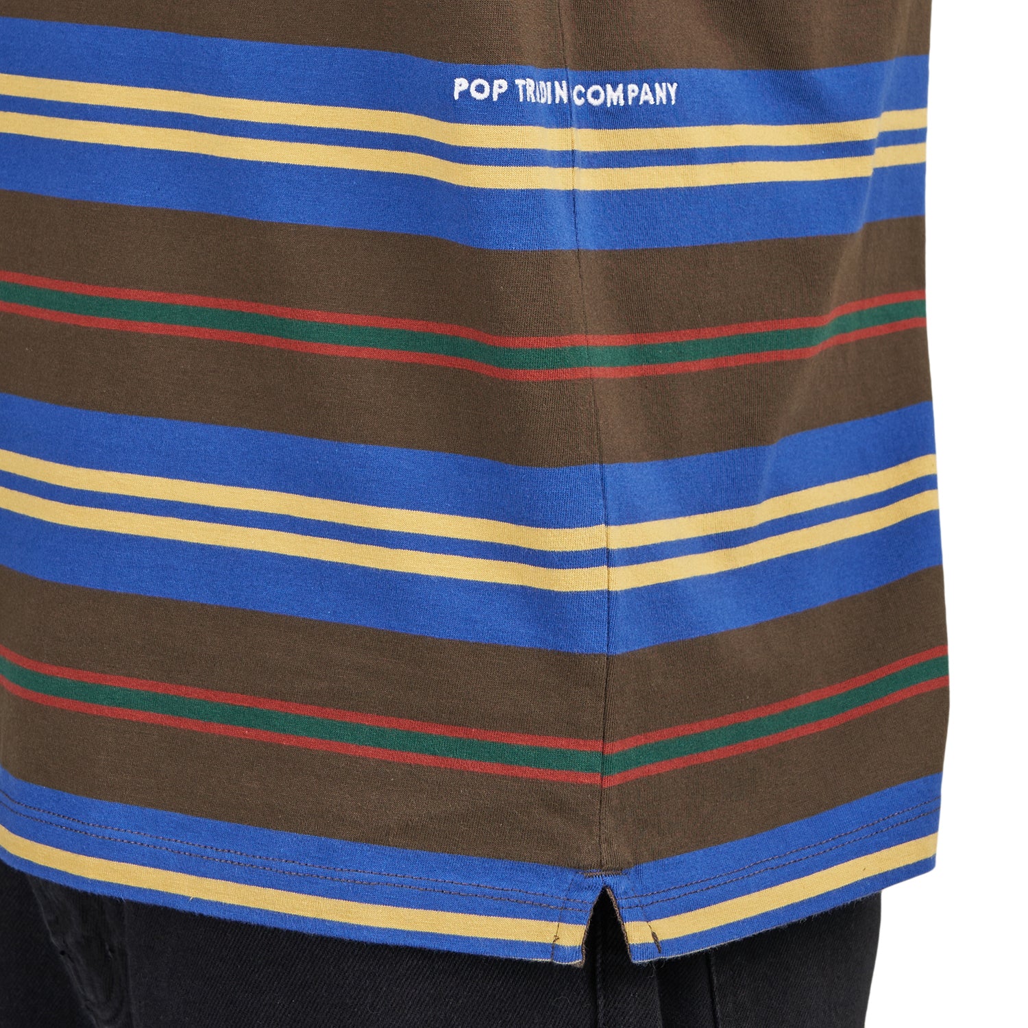 Pop Trading Company Striped Logo T-Shirt (Multi)  - Allike Store