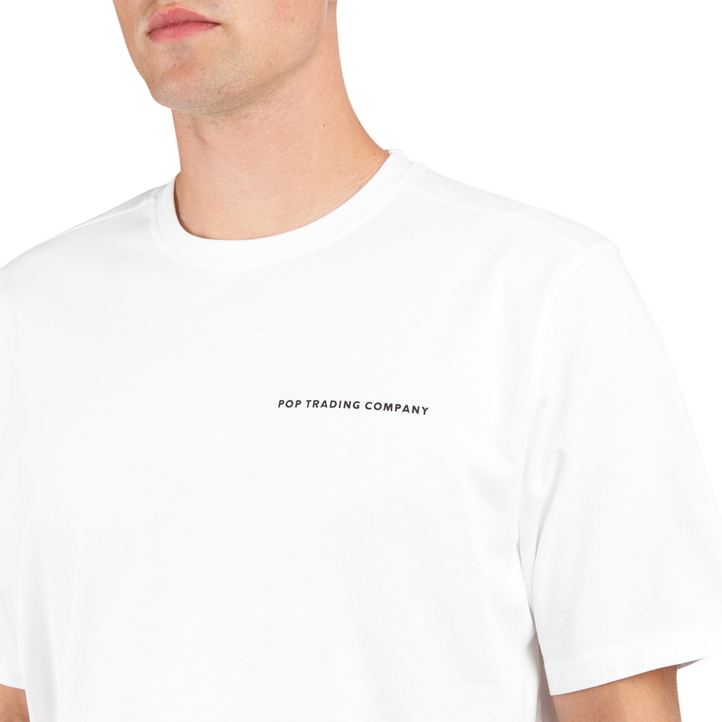 Pop Trading Company Logo T-Shirt (Weiss / Schwarz) - Allike Store