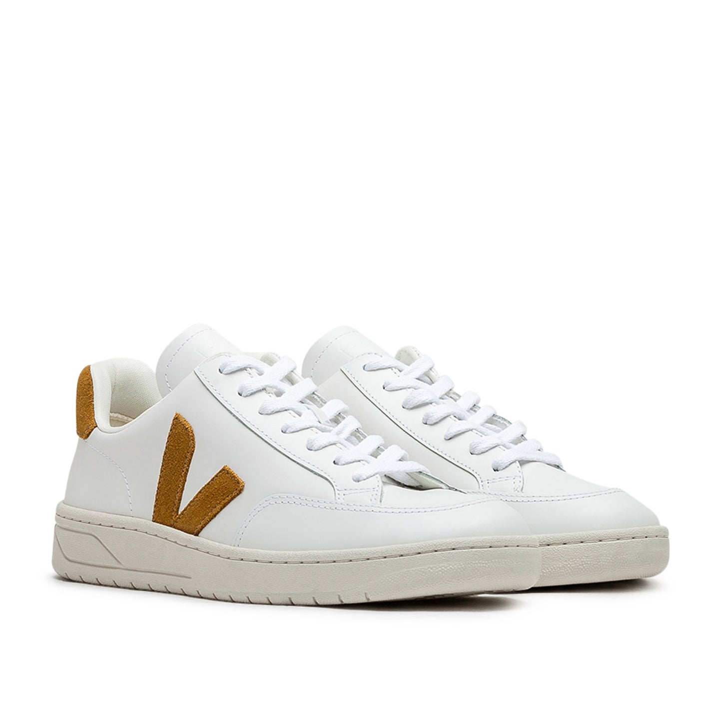 Veja V-12 Leather (Weiß / Braun) - Allike Store