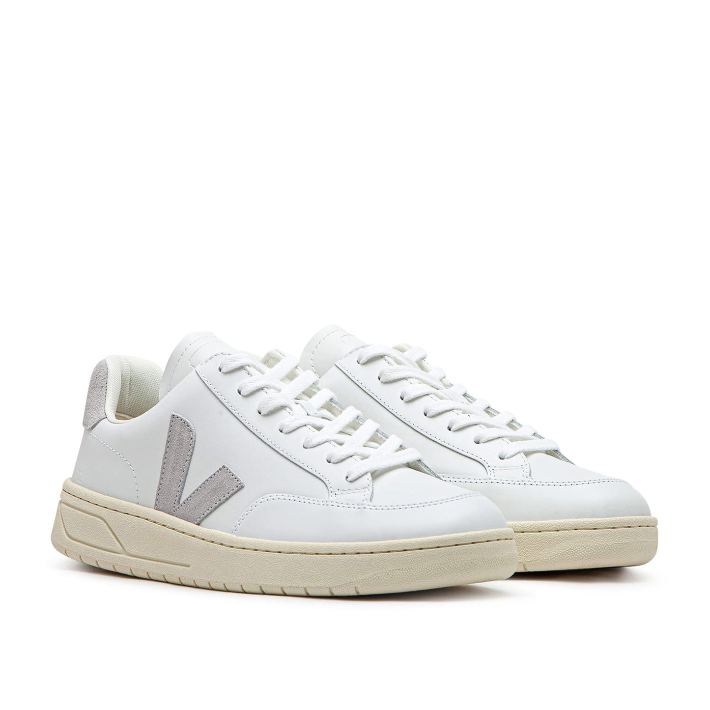Veja V-12 Leather (Weiß / Grau) - Allike Store