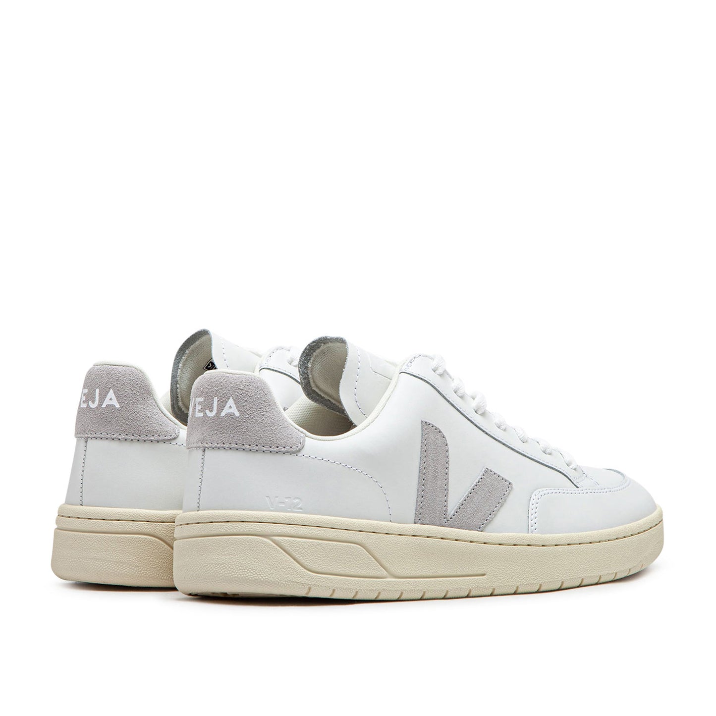 Veja V-12 Leather (Weiß / Grau) - Allike Store