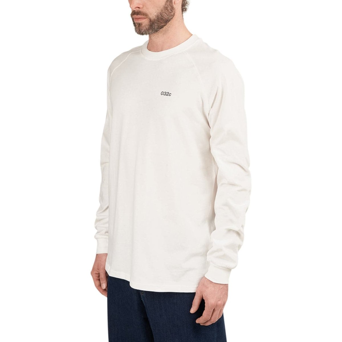 032c Backstage Raglan Longsleeve T-Shirt (Weiss) - Allike Store