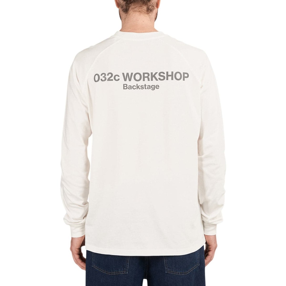 032c Backstage Raglan Longsleeve T-Shirt (Weiss) - Allike Store
