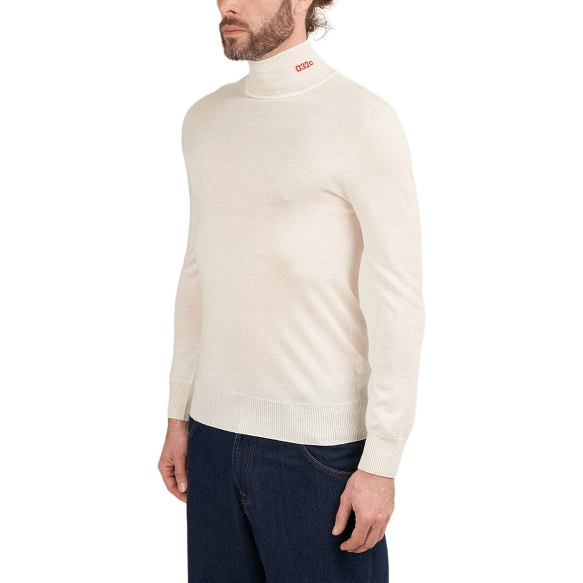 032c Logo Turtleneck (Weiss) - Allike Store