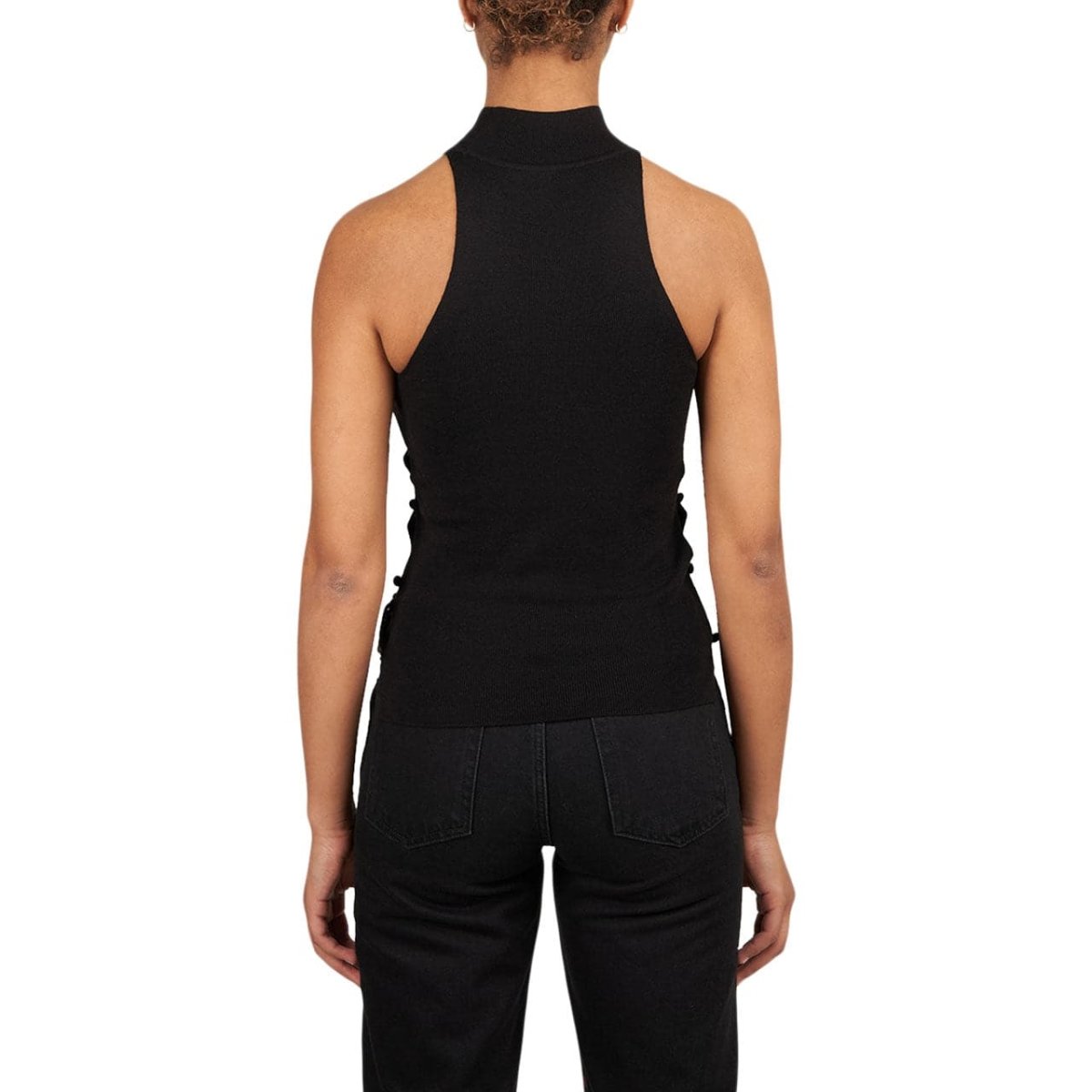 032c Unbutton Knit Tank (Schwarz) - Allike Store