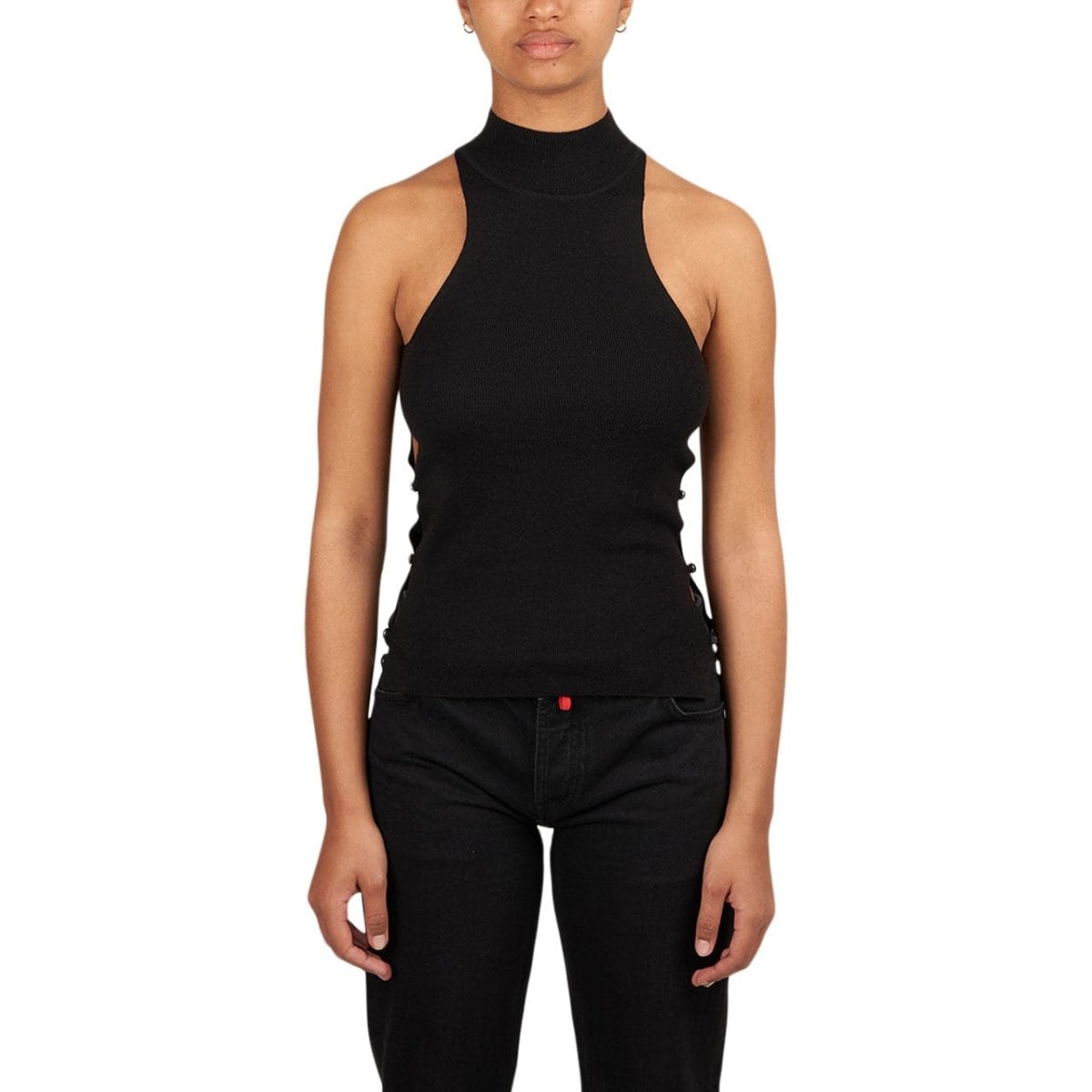 032c Unbutton Knit Tank (Schwarz) SS22-K-0020 Allike Store