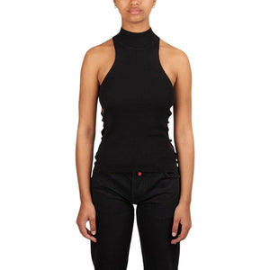 032c Unbutton Knit Tank (Schwarz) - Allike Store