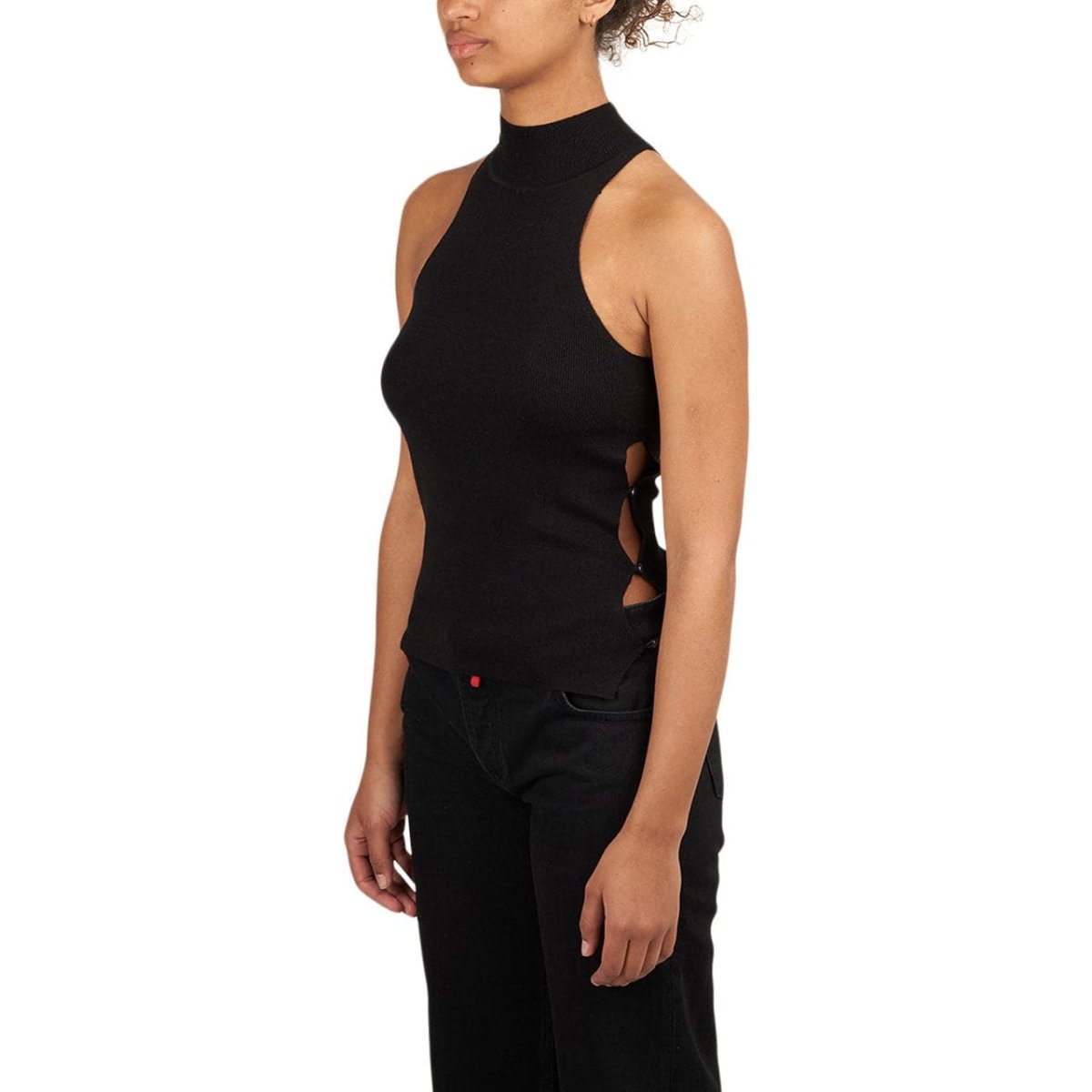 032c Unbutton Knit Tank (Schwarz) - Allike Store