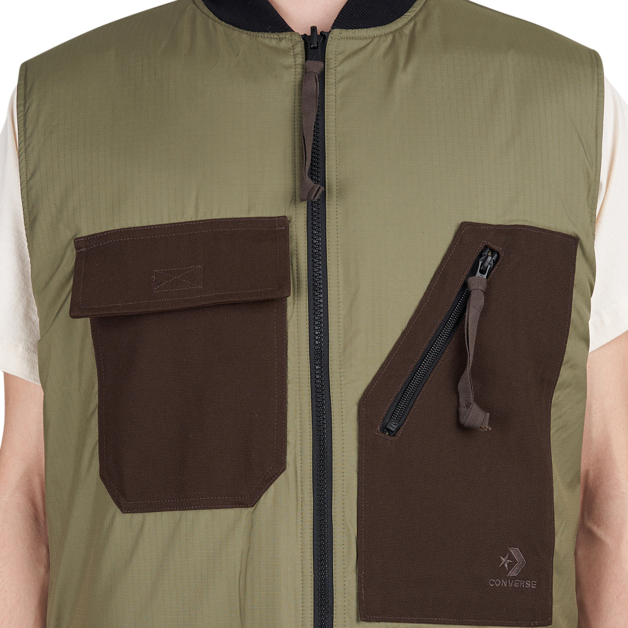 Converse x Patta Four-Leaf Clover Utility Reversible Padded Vest (Braun) - Allike Store